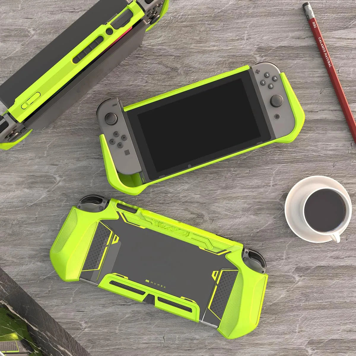 Mumba Custodia per Nintendo Switch, robusta custodia protettiva ibrida in TPU, per Nintendo Switch, colore: verde - immagine 8