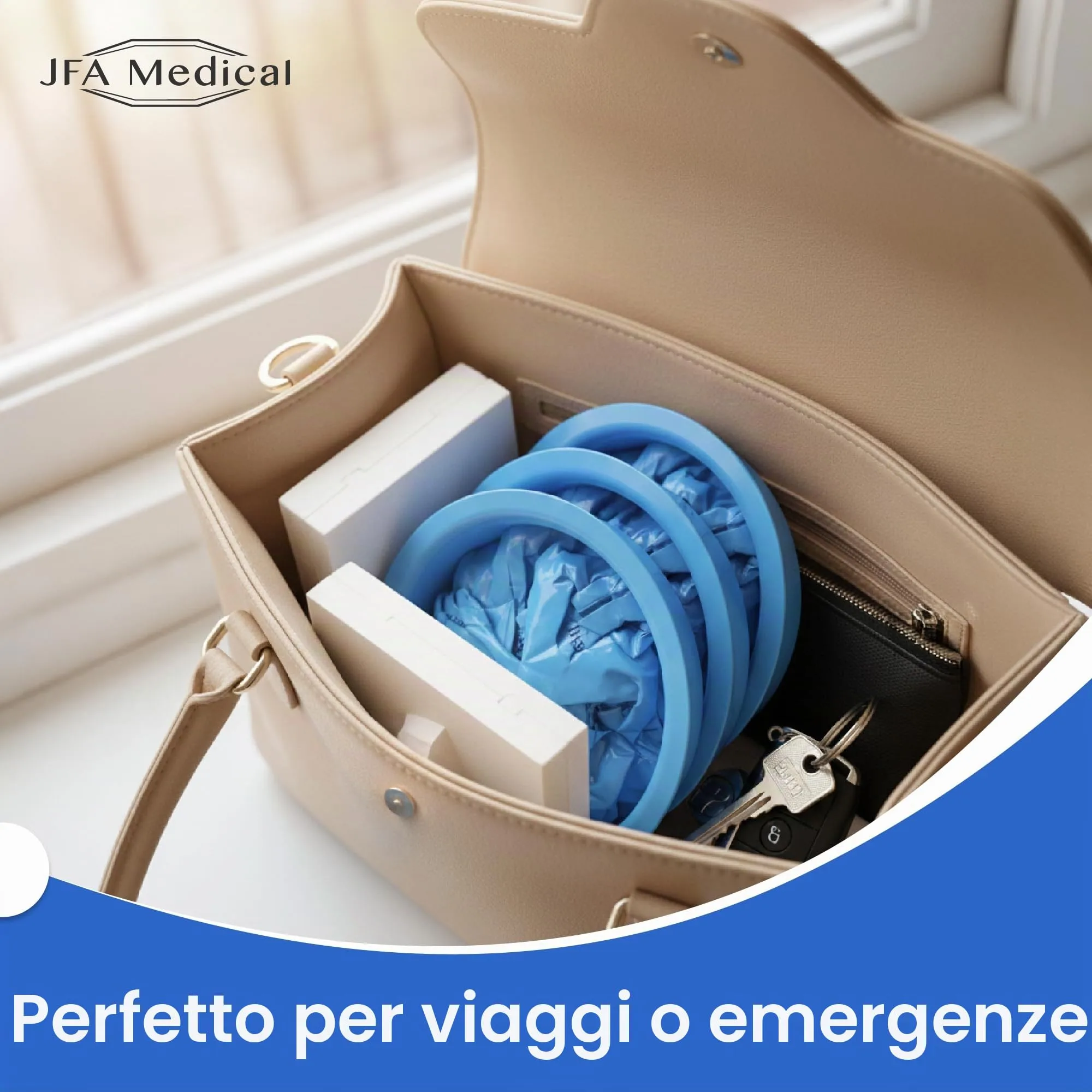 JFA Medical - Confezione da 50 sacchetti sanitari usa e getta per vomito, 1000 ml, per viaggi o emergenze ospedaliere o mal d’aria, con boccaglio - immagine 7