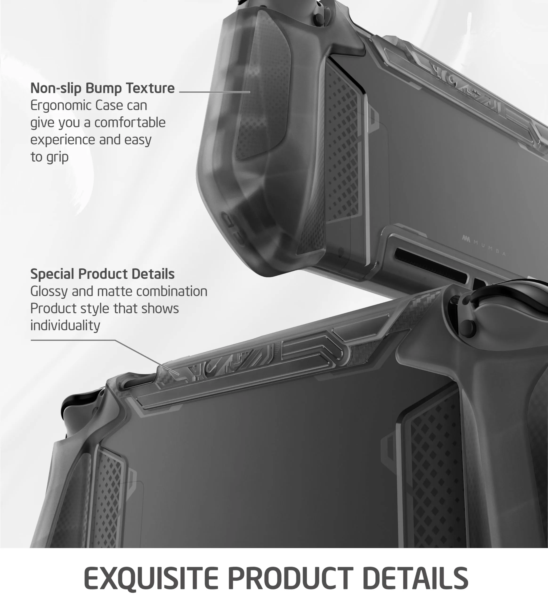 Mumba Custodia per Nintendo Switch, robusta custodia protettiva, custodia ibrida con manico in TPU [serie Blade] compatibile con console Nintendo Switch e controller Joy-Con (Frost) - immagine 6