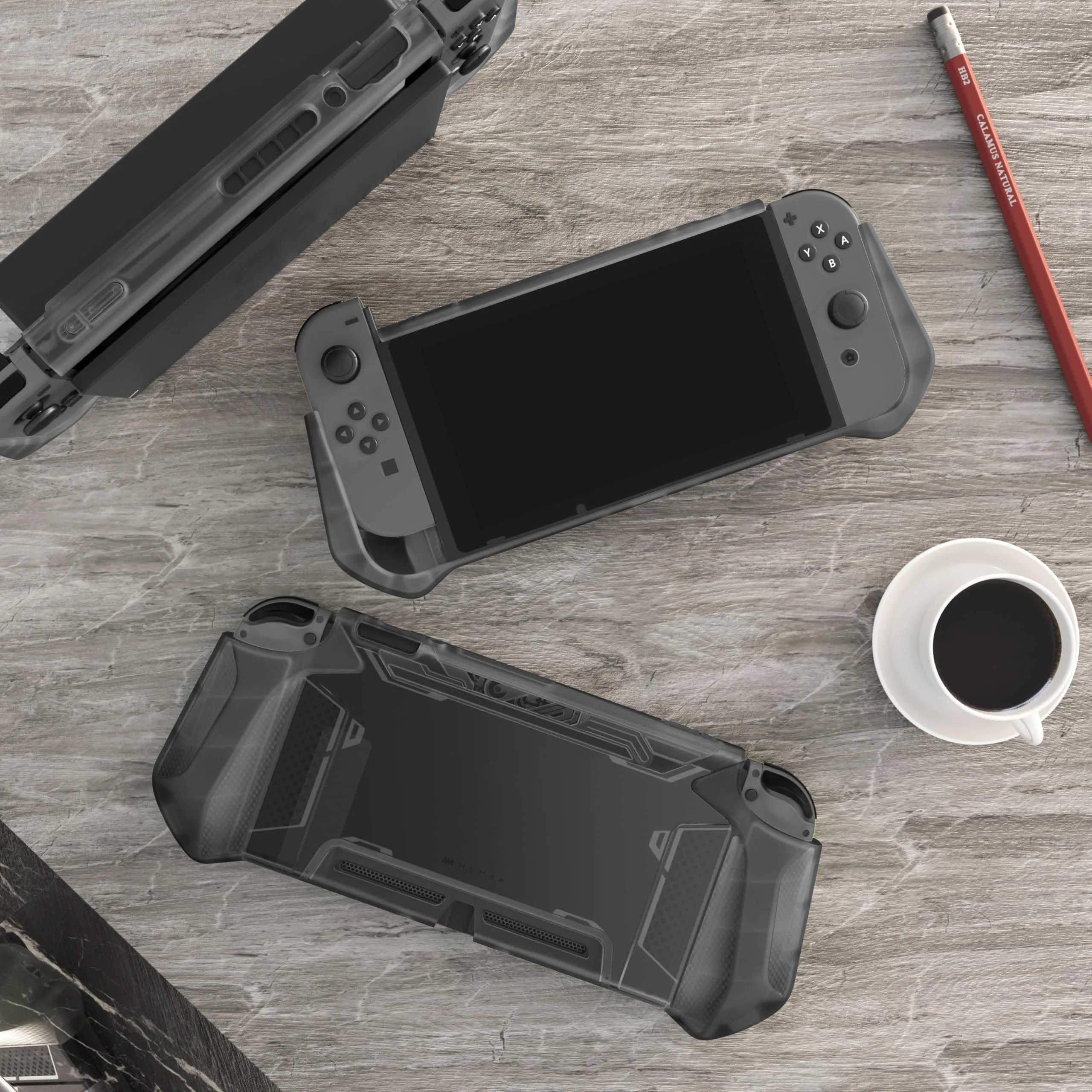 Mumba Custodia per Nintendo Switch, robusta custodia protettiva, custodia ibrida con manico in TPU [serie Blade] compatibile con console Nintendo Switch e controller Joy-Con (Frost) - immagine 8