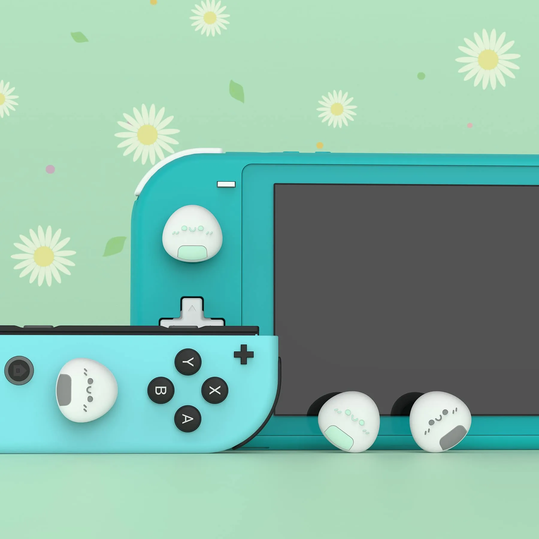 playvital Gommini per Nintendo Switch, Onigiri-Nero&Verde - immagine 3