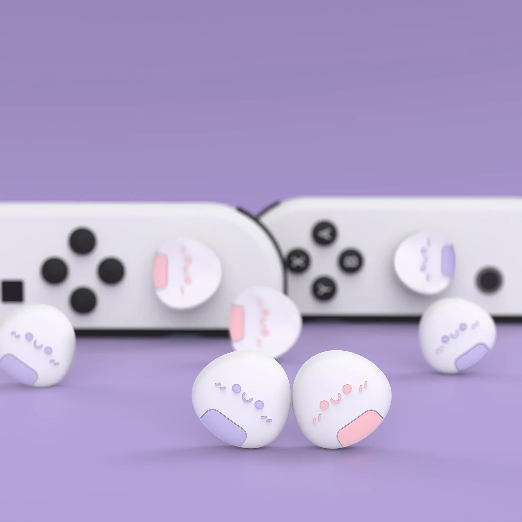 playvital Gommini per Nintendo Switch, Onigiri-Lilla&Rosa - immagine 4