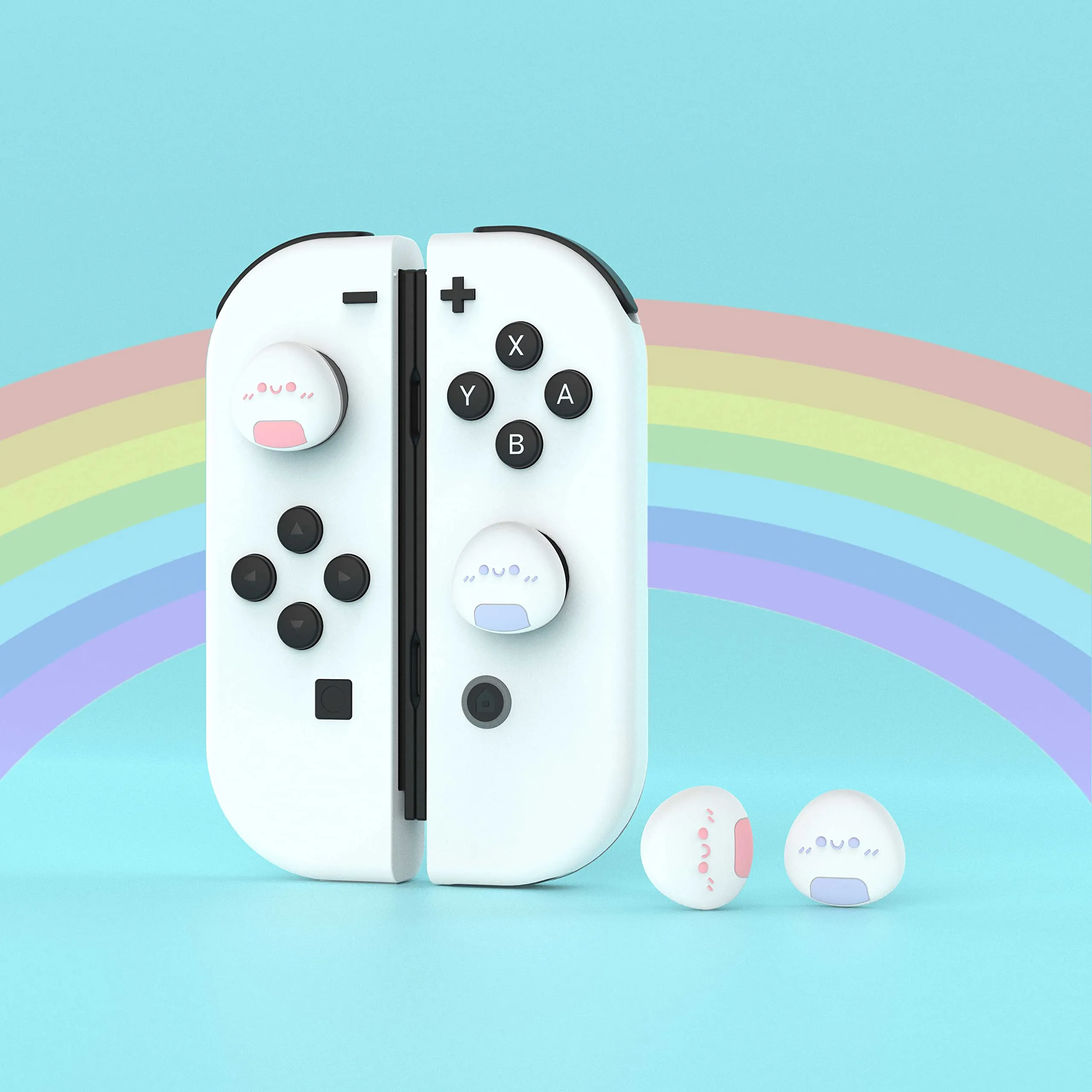playvital Gommini per Nintendo Switch, Onigiri-Lilla&Rosa - immagine 5