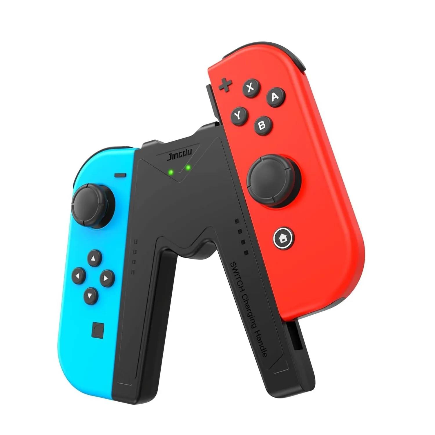 JINGDU Impugnatura di ricarica Joy-controller per NS/Switch OLED, Impugnatura Caricatore per Controller a Forma di V Accessori di Gioco per Joy-controller,USB di tipo C,Nero - immagine 1