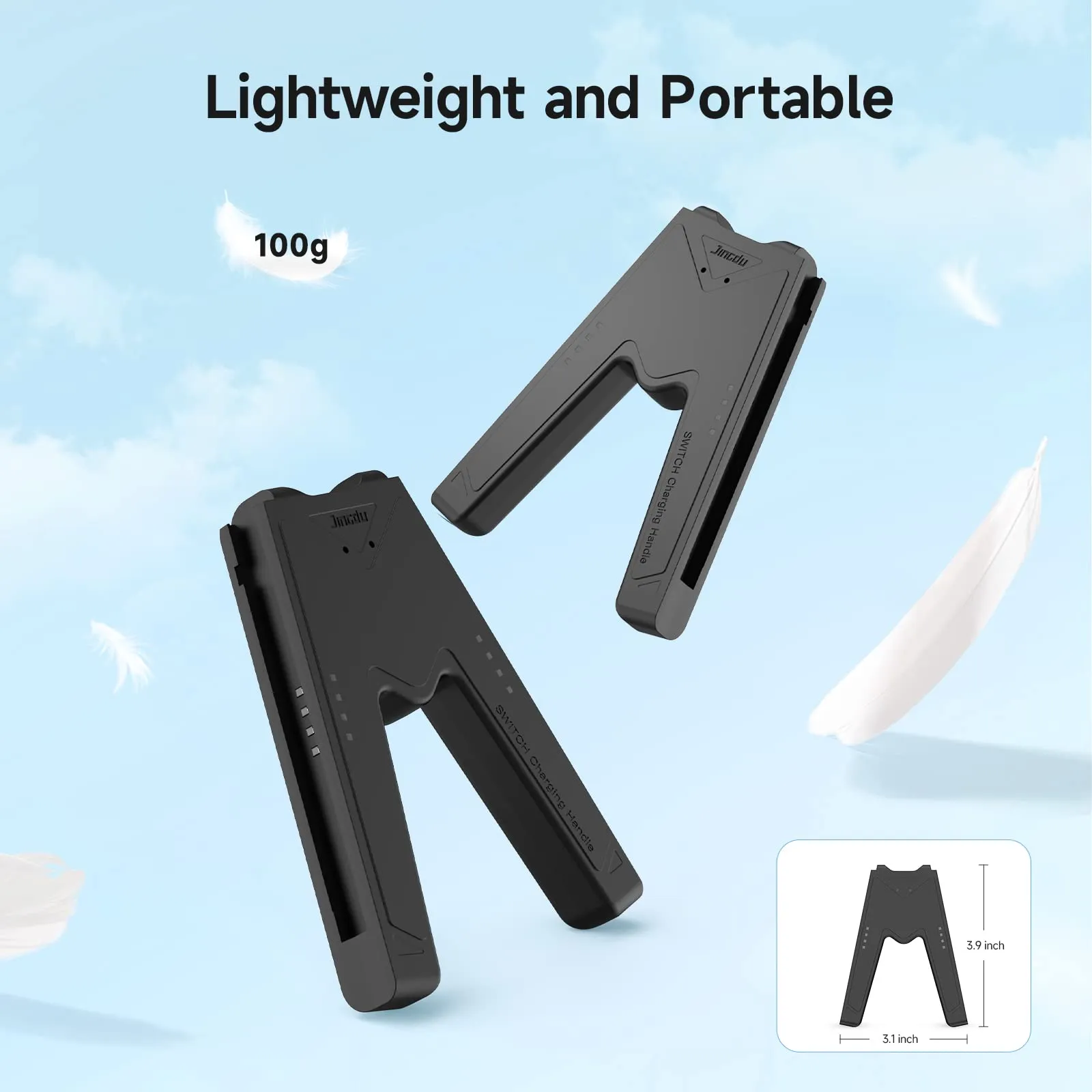 JINGDU Impugnatura di ricarica Joy-controller per NS/Switch OLED, Impugnatura Caricatore per Controller a Forma di V Accessori di Gioco per Joy-controller,USB di tipo C,Nero - immagine 5