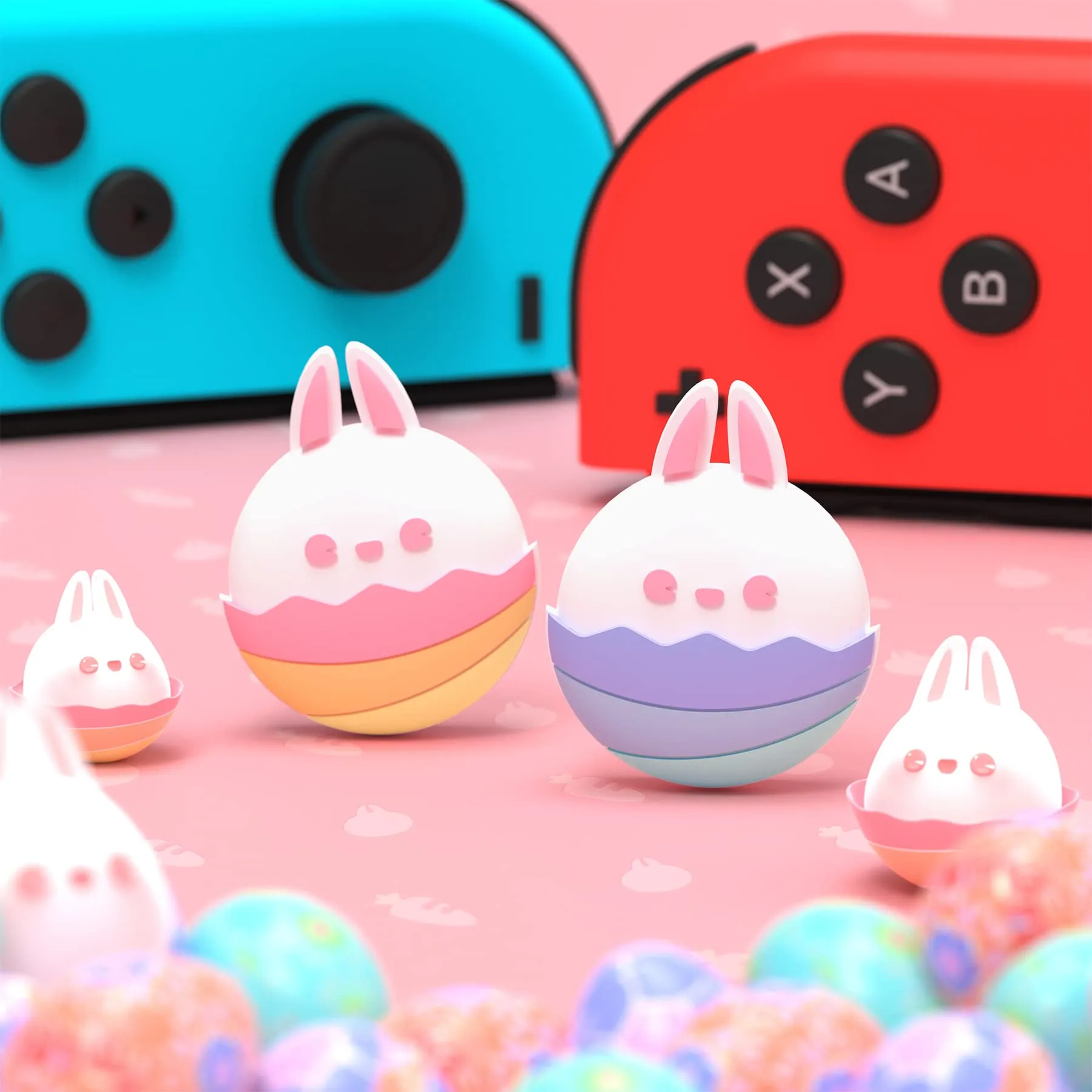 playvital Gommini per Nintendo Switch, Coniglietto di Pasqua - immagine 2