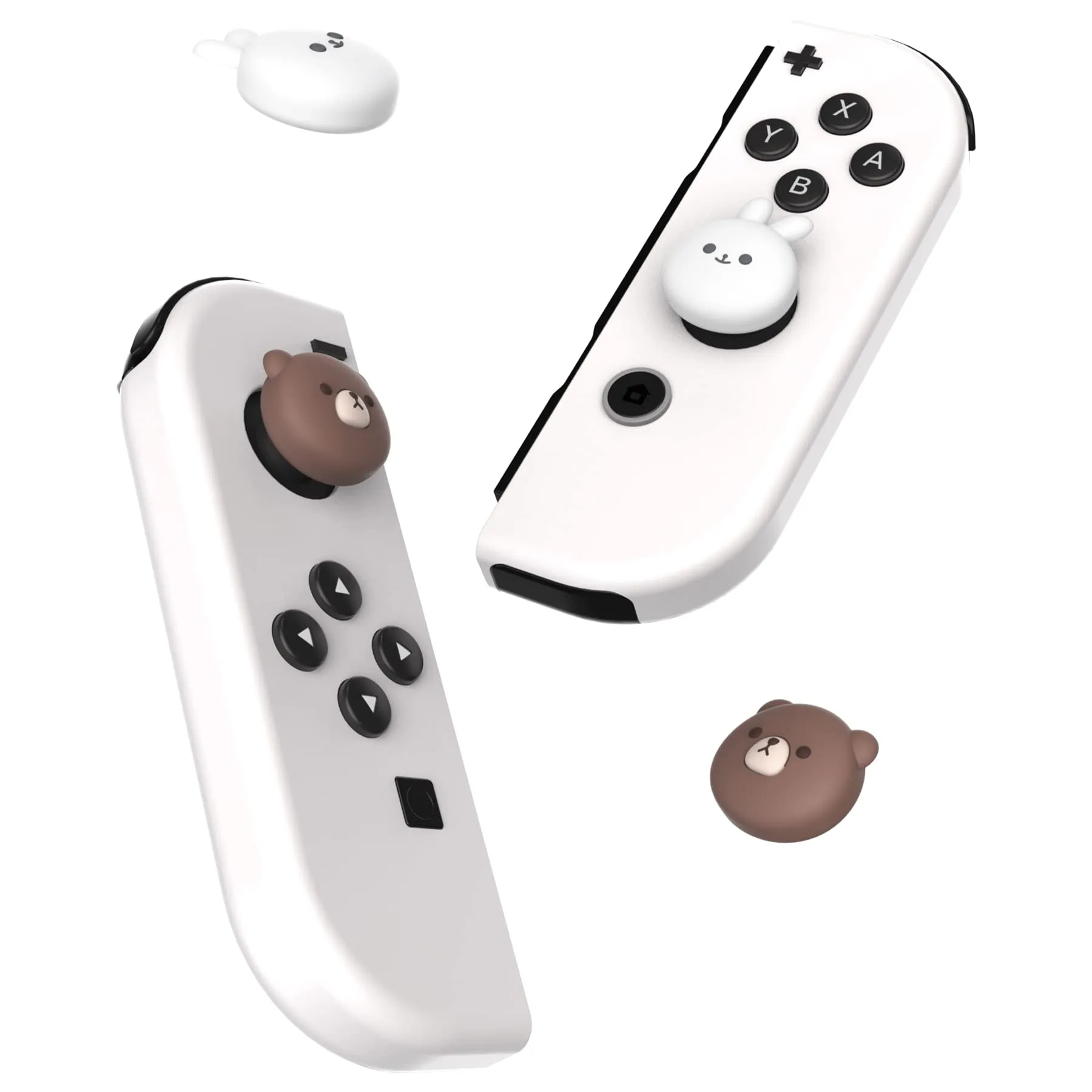 playvital Gommini per Nintendo Switch, Orso Paffuto&Coniglietto Sorridente - immagine 5