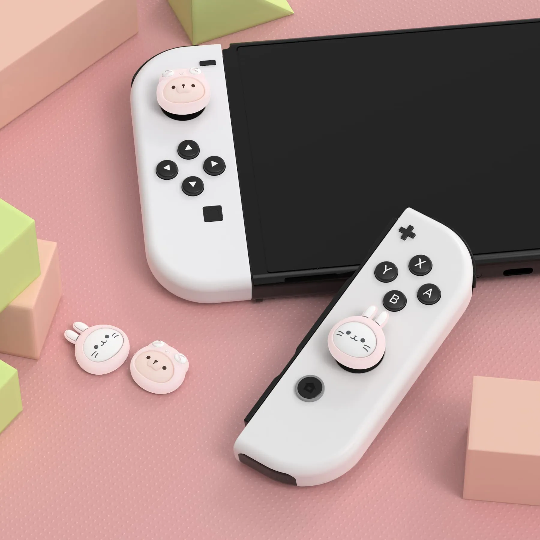 PlayVital Gommini per Nintendo Switch, Gattini&Cuccioli-Rosa - immagine 2