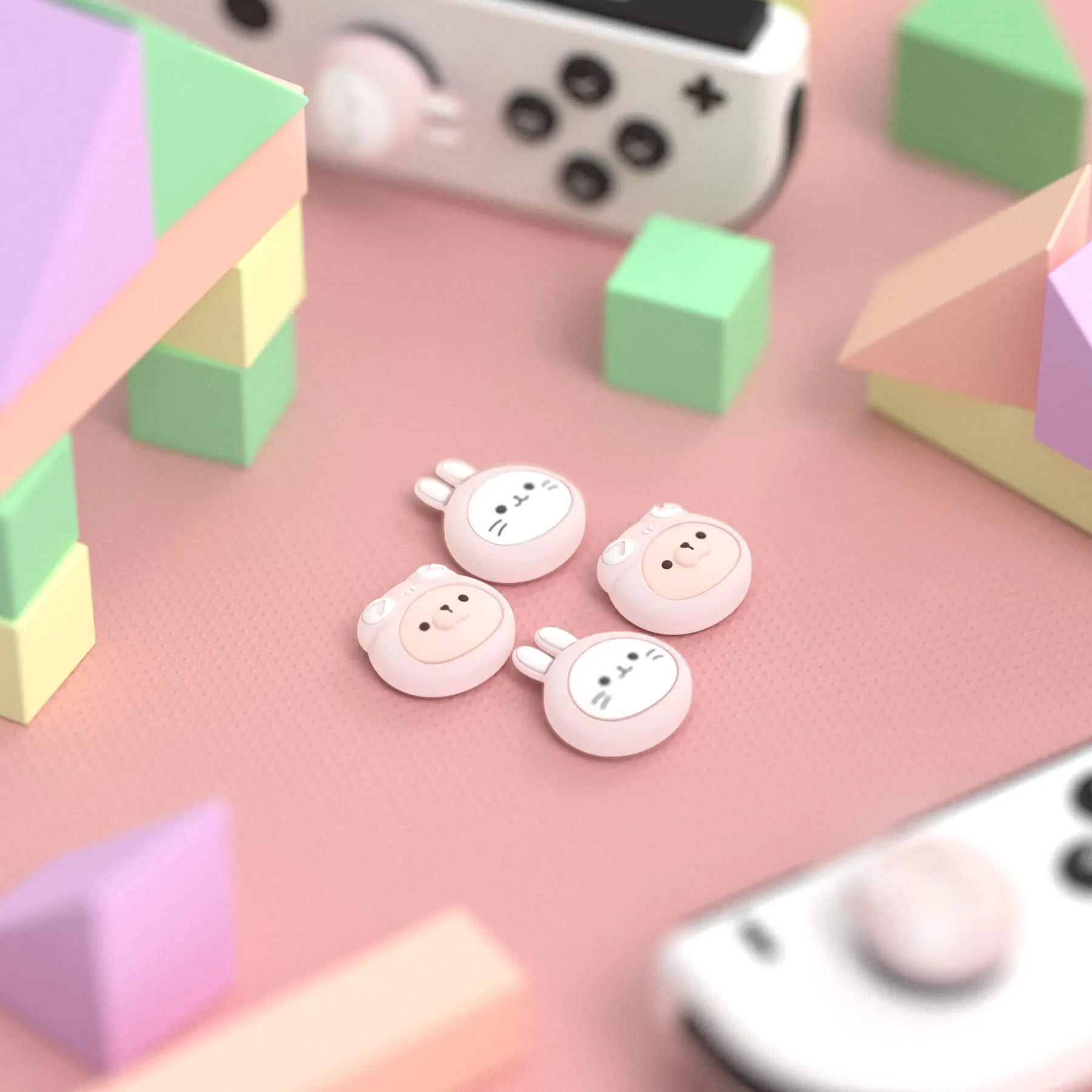 PlayVital Gommini per Nintendo Switch, Gattini&Cuccioli-Rosa - immagine 3