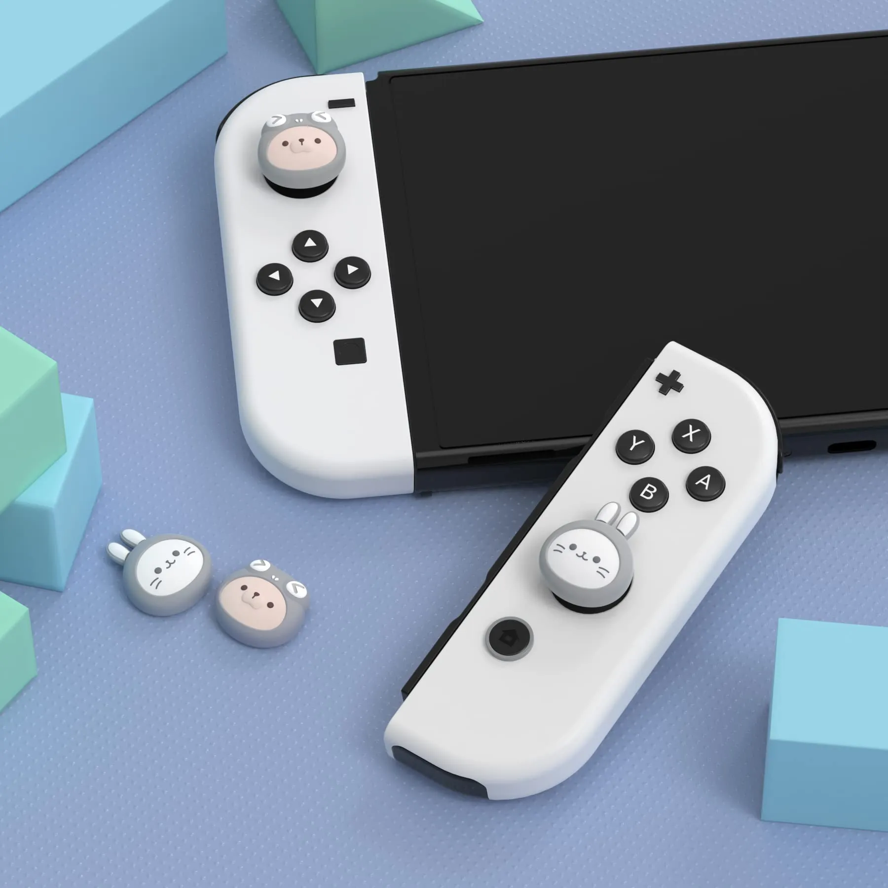 playvital Gommini per Nintendo Switch, Gattini&Cuccioli-Grigio - immagine 2