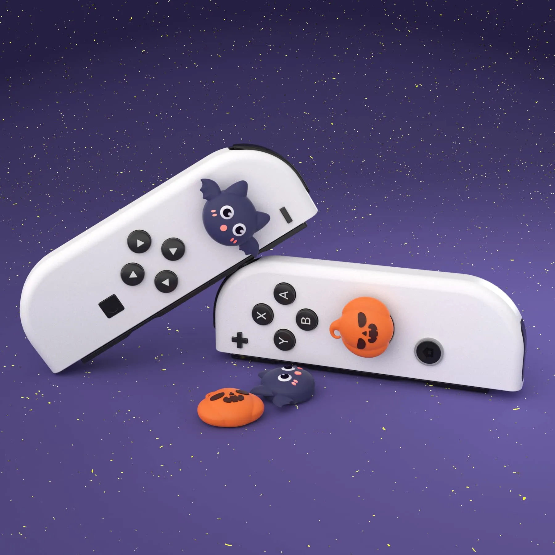 playvital Gommini per Nintendo Switch, Pipistrello Zucca di Halloween - immagine 4