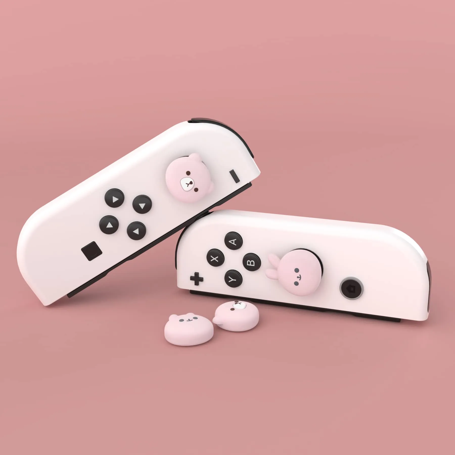 playvital Gommini per Nintendo Switch, Orso Paffuto&Coniglietto Rosa - immagine 4