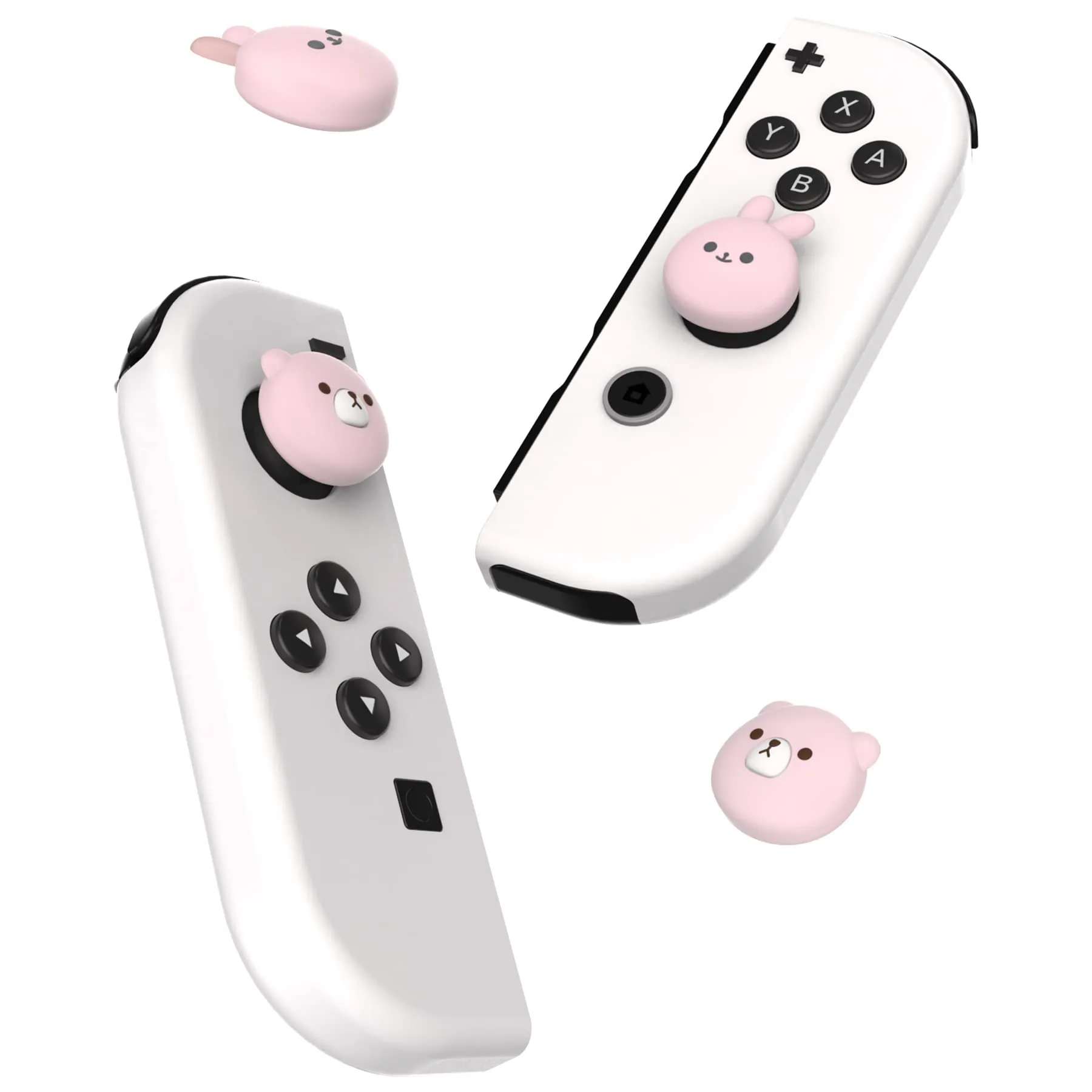 playvital Gommini per Nintendo Switch, Orso Paffuto&Coniglietto Rosa - immagine 5