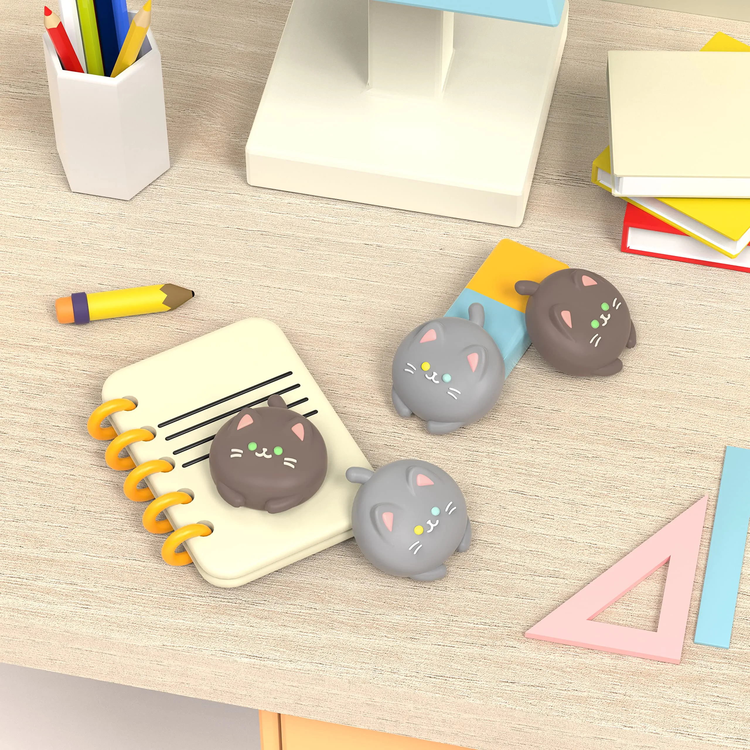 playvital Gommini per Nintendo Switch, Gattino Carino-Grigio&Marrone - immagine 5