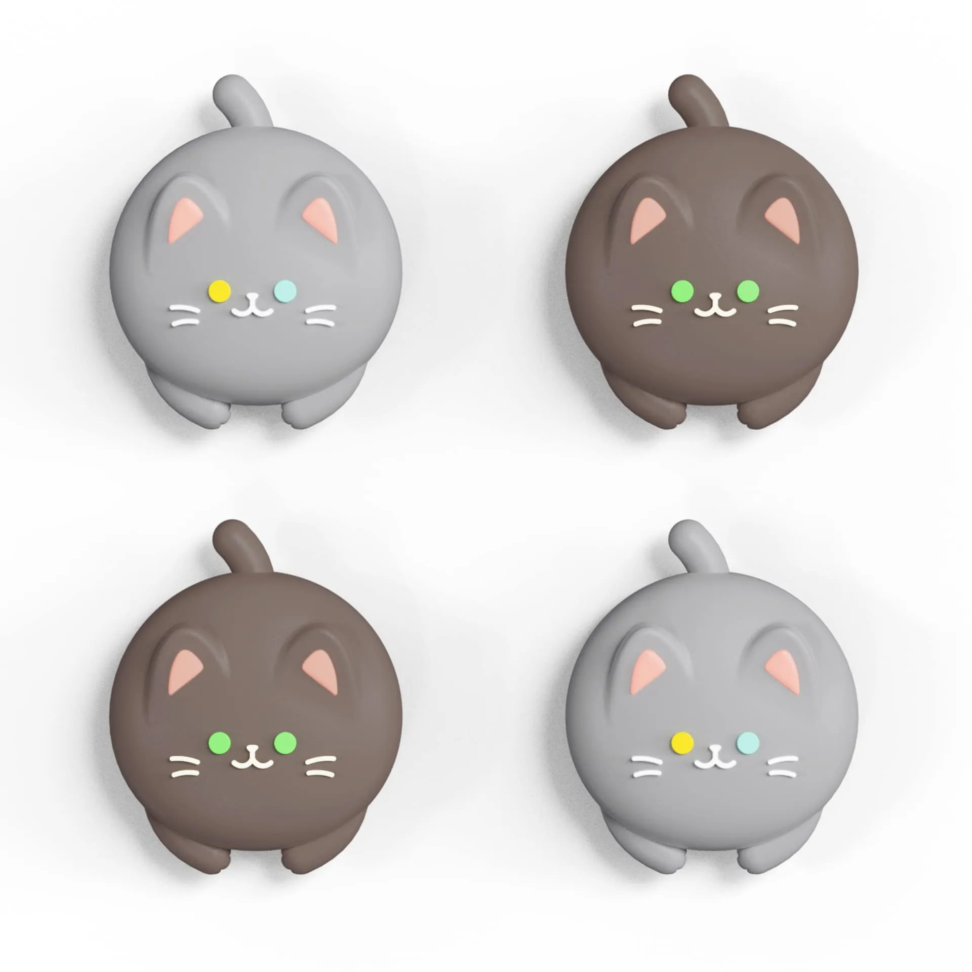 playvital Gommini per Nintendo Switch, Gattino Carino-Grigio&Marrone - immagine 6