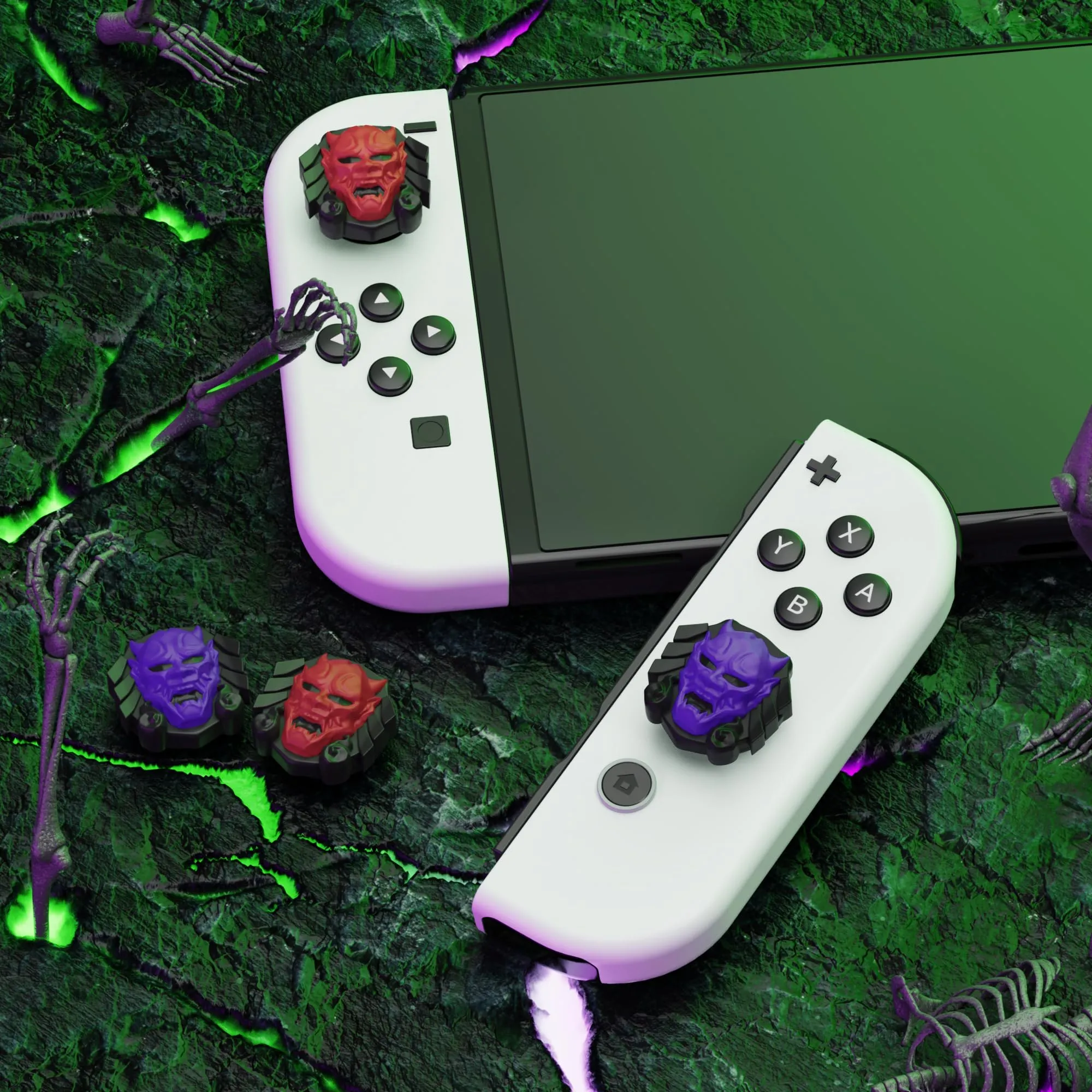 playvital Gommini per Nintendo Switch, Demoni Oni-Rosso&Viola - immagine 2