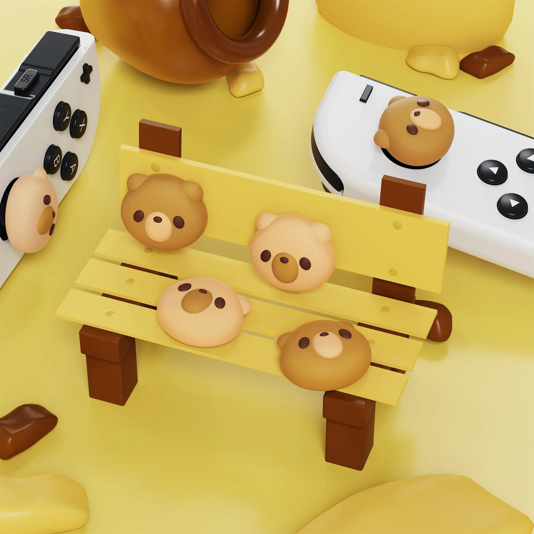 playvital Gommini per Nintendo Switch, Orso Accogliente - immagine 3