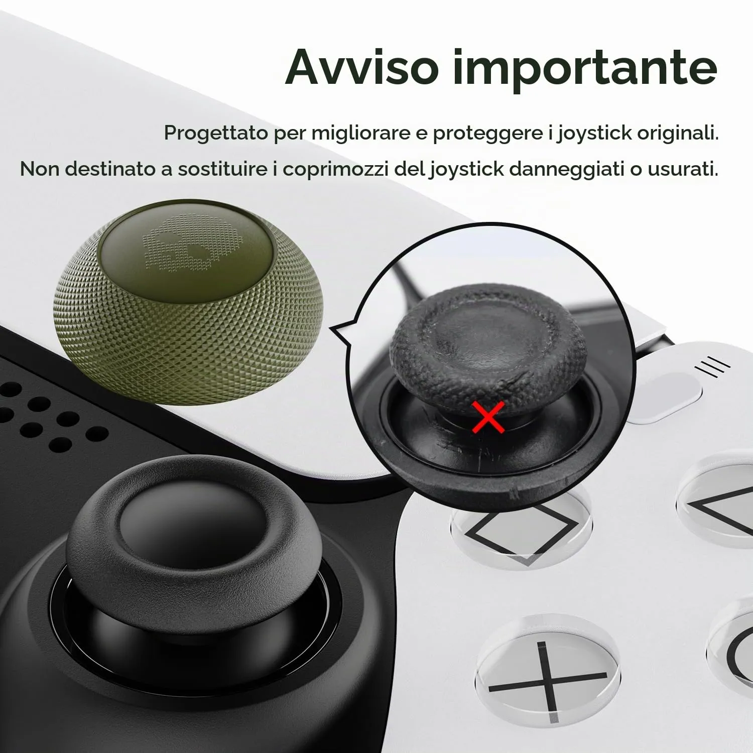 Skull & Co. Convex Thumb Grip Caps Joystick Cap Analog Stick Cap Thumbstick Grip Cover for Nintendo Switch Pro Controller & PS5 / PS4 / Slim/Pro Controller - Neon Blue, 2 Pairs (4pcs) - immagine 9