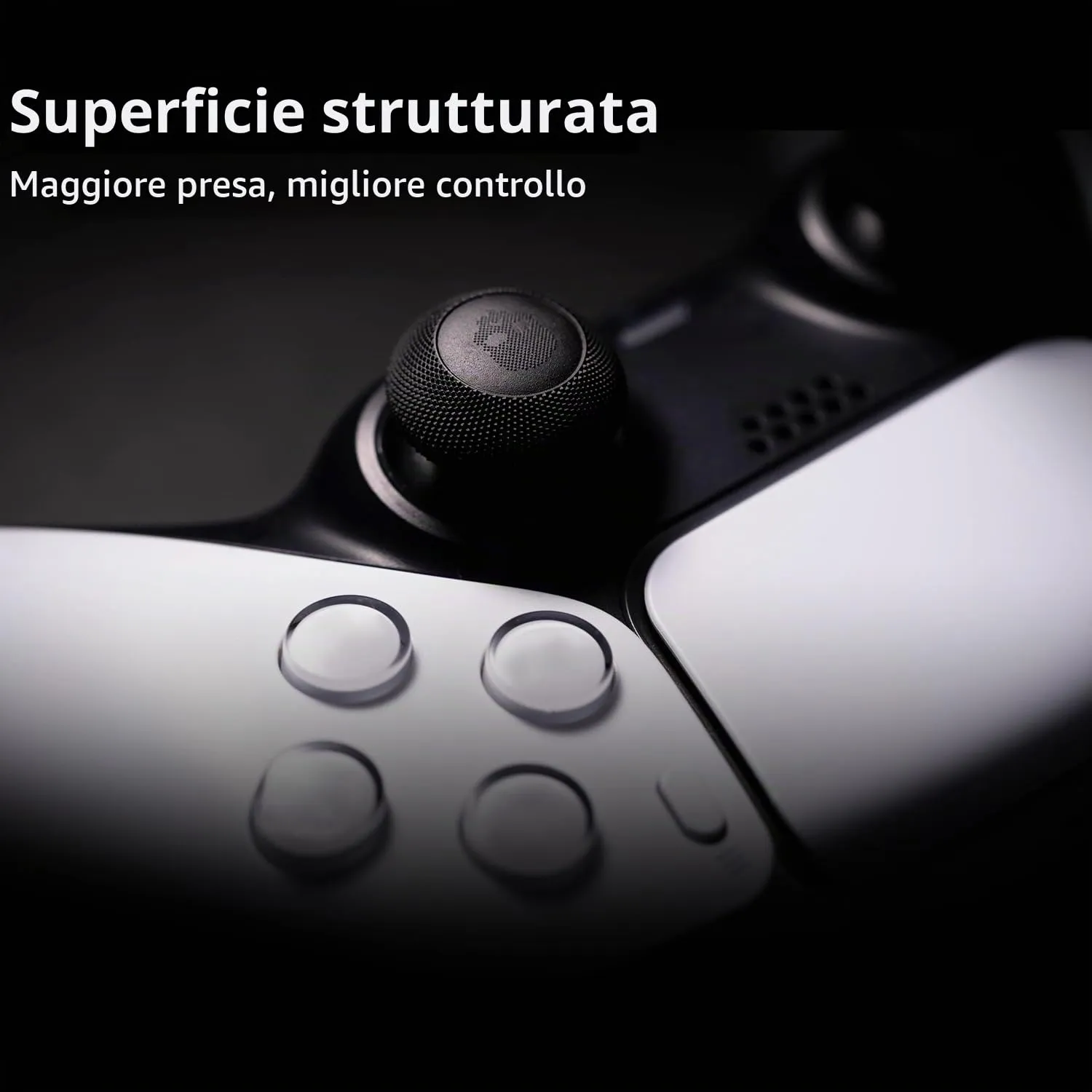 Skull & Co. Convex Thumb Grip Caps Joystick Cap Analog Stick Cap Thumbstick Grip Cover for Nintendo Switch Pro Controller & PS5 / PS4 / Slim/Pro Controller - White, 2 Pairs (4pcs) - immagine 5