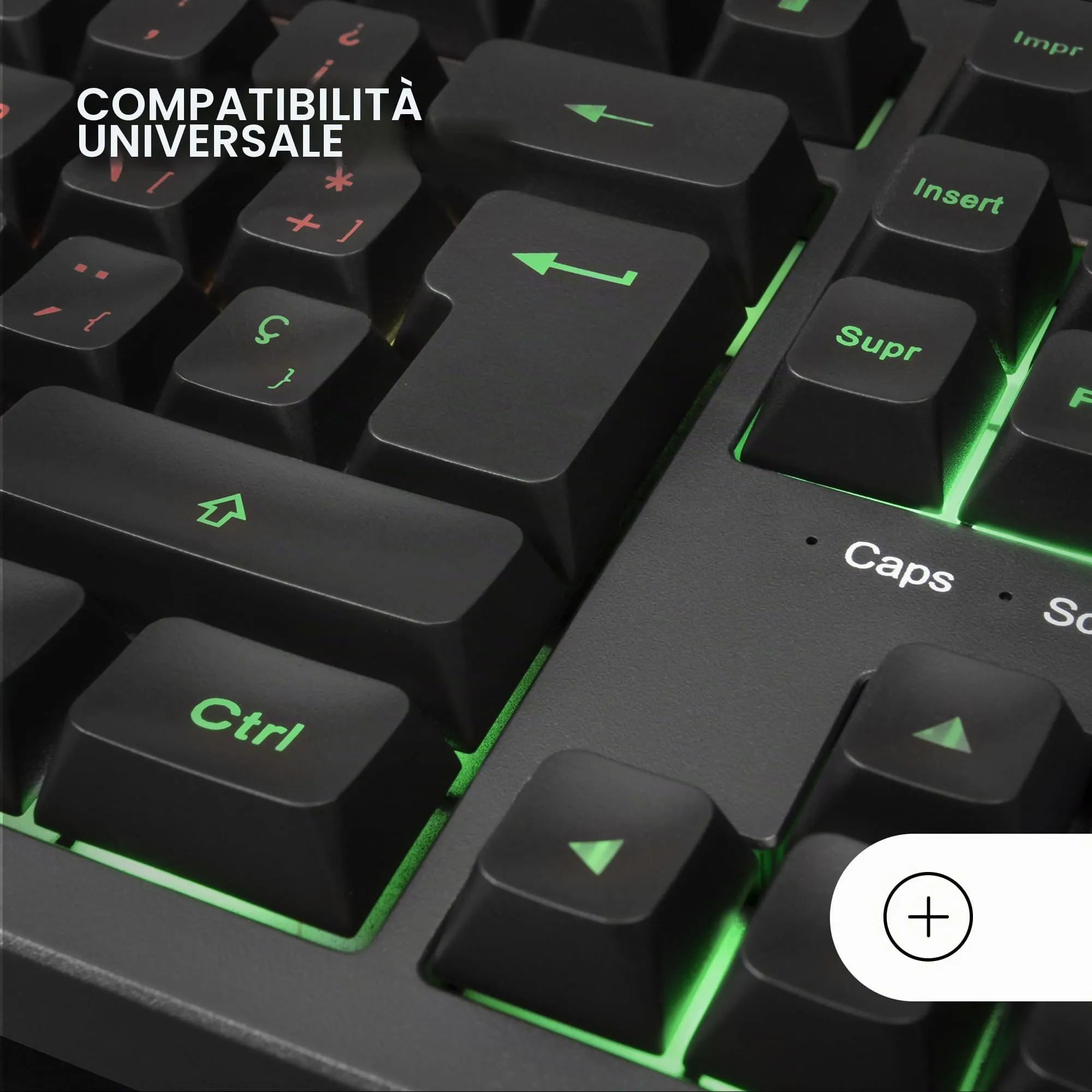 Mars Gaming MK023, Tastiera Gaming TKL, Tecnologia Ibrida H-Mech, Illuminazione FRGB Rainbow, Anti-ghosting, Compatibilità Universale, Nero, Lingua Spagnola - immagine 5