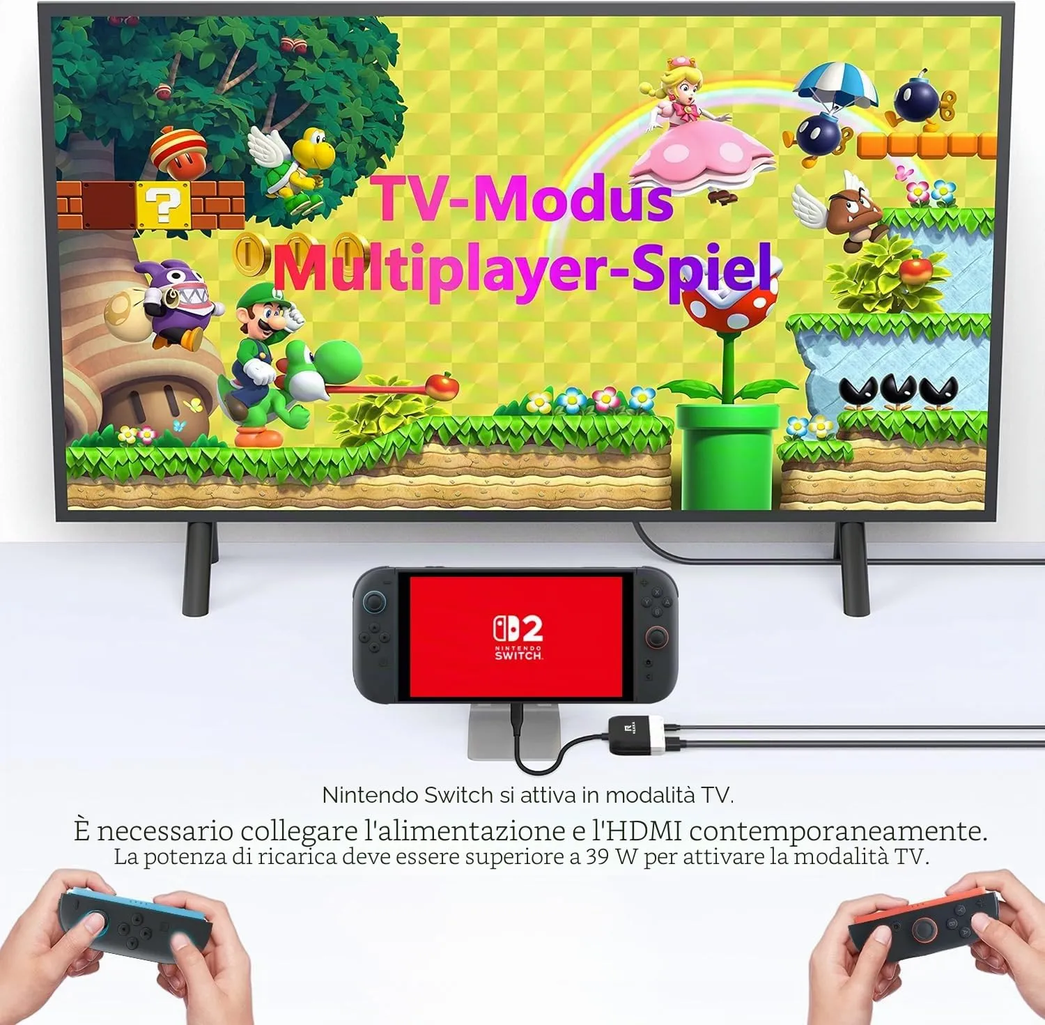 RREAKA Switch Dock per Nintendo OLED, 3 in 1 Adattatore TV con HDMI 4K, porta USB 3.0, carica Type C 100W, portatile Docking Station Viaggio - immagine 5