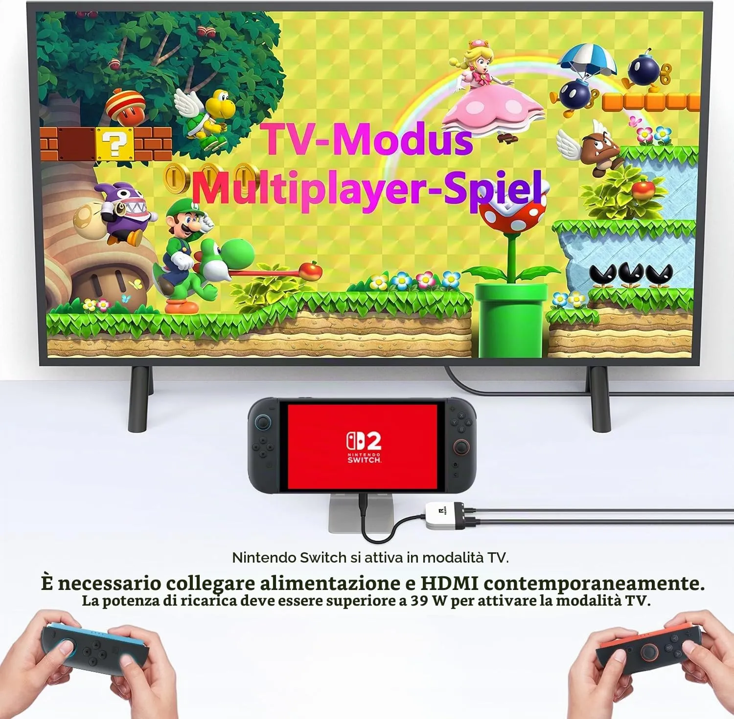 RREAKA Switch Dock per Nintendo OLED, 3 in 1 Adapter TV con HDMI 4K, porta USB 3.0, carica Type C 100W, portatile docking station viaggio - immagine 3
