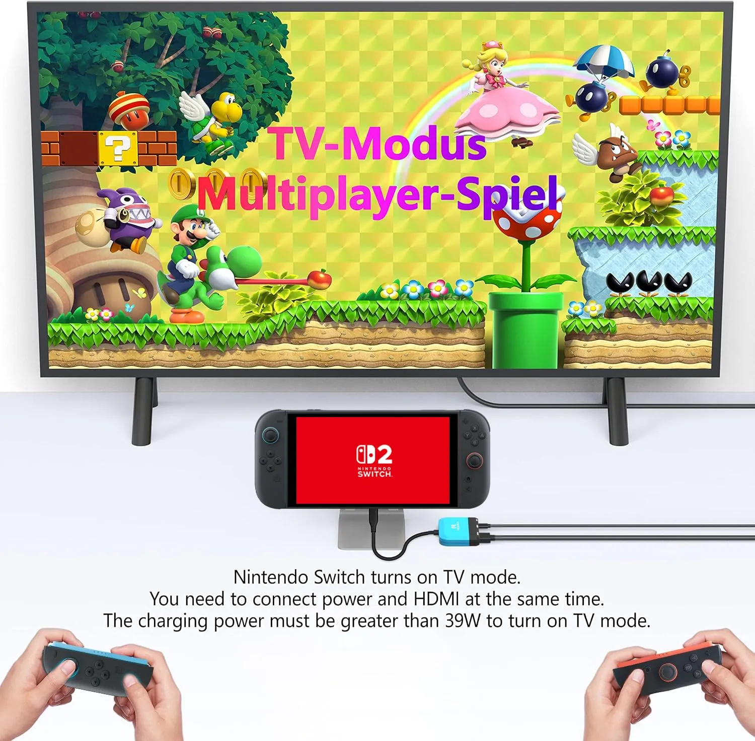 RREAKA Switch Dock per Nintendo OLED, 3 in 1 Adapter TV con HDMI 4K, porta USB 3.0, carica Type C 100W, portatile Docking Station Viaggio - immagine 2