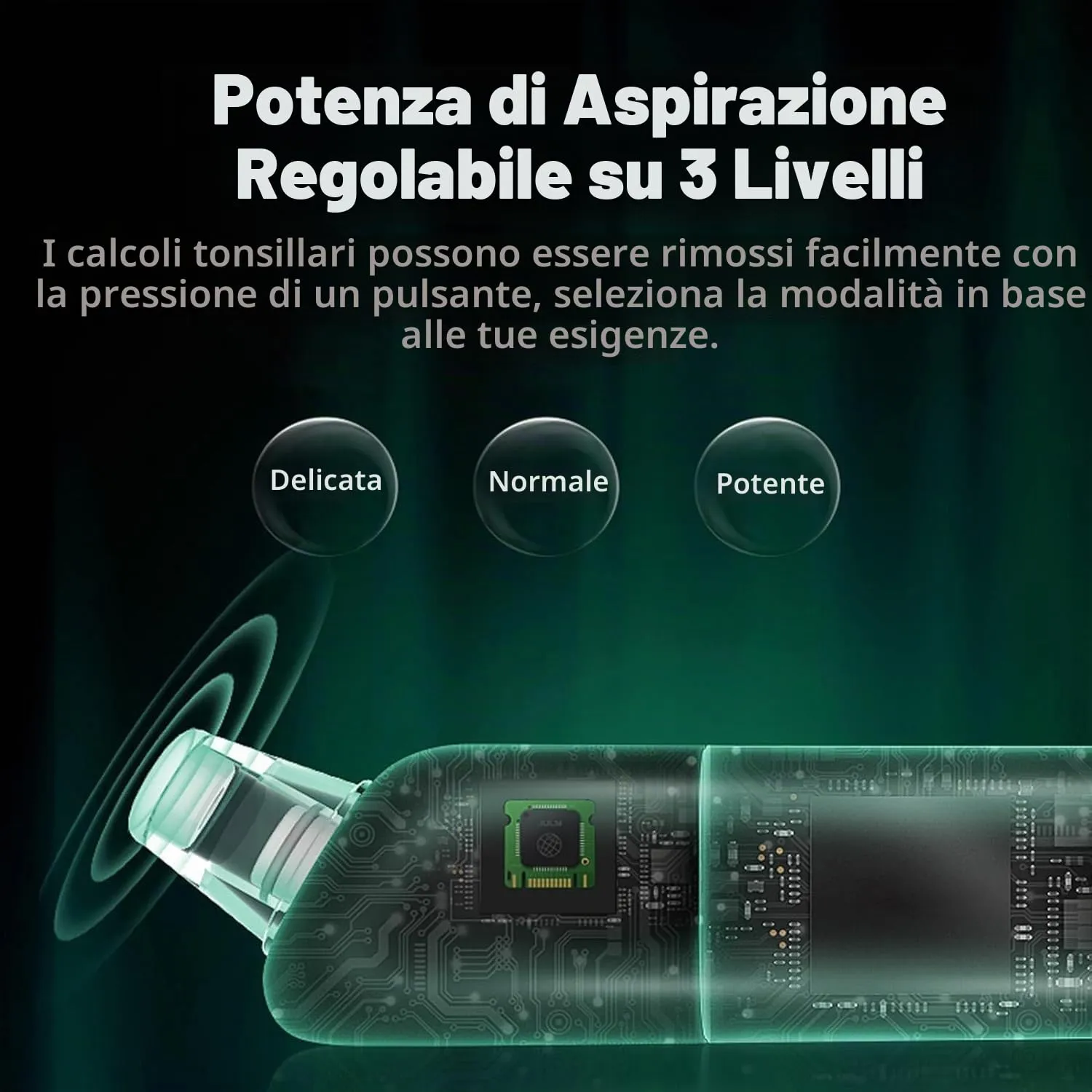 Kit for la Rimozione Dei Calcoli Tonsillari con Aspirapolvere Elettronico a 3 Livelli, Antialitosi, Irrigatore Orale, Kit for la Rimozione Dei Calcoli Tonsillari - immagine 3