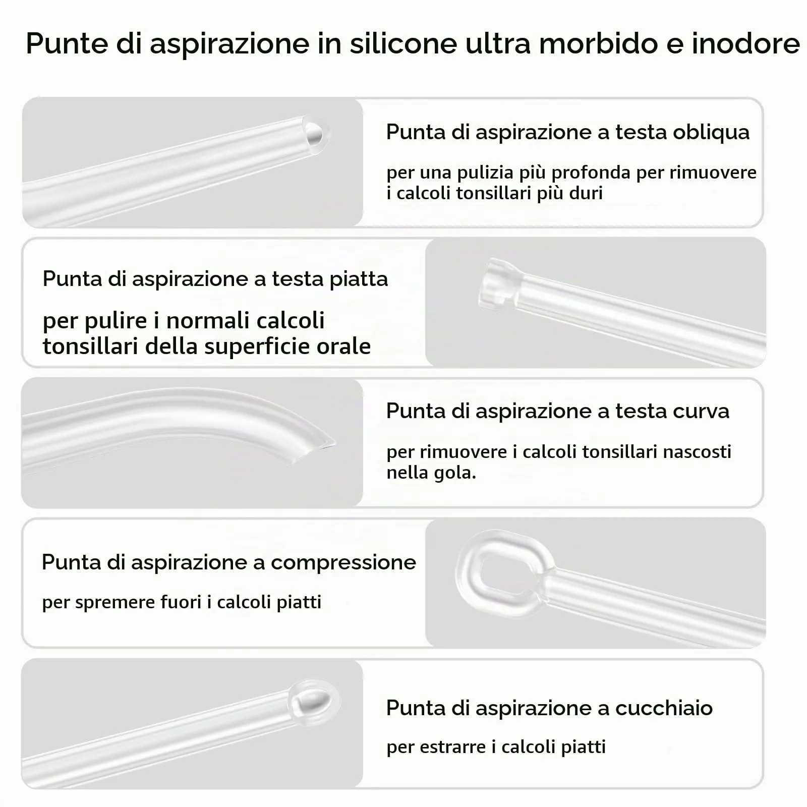 Kit for la Rimozione Dei Calcoli Tonsillari con Aspirapolvere Elettronico a 3 Livelli, Antialitosi, Irrigatore Orale, Kit for la Rimozione Dei Calcoli Tonsillari - immagine 5