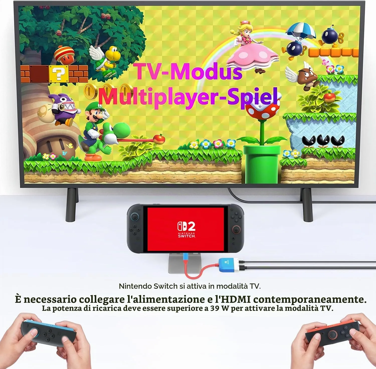 RREAKA Switch Dock per Nintendo Switch OLED, adattatore TV 3 in 1 con HDMI 4K, porta USB 3.0, ricarica tipo C 100W, docking station portatile da viaggio, per Samsung Dex S24, MacBook - immagine 3