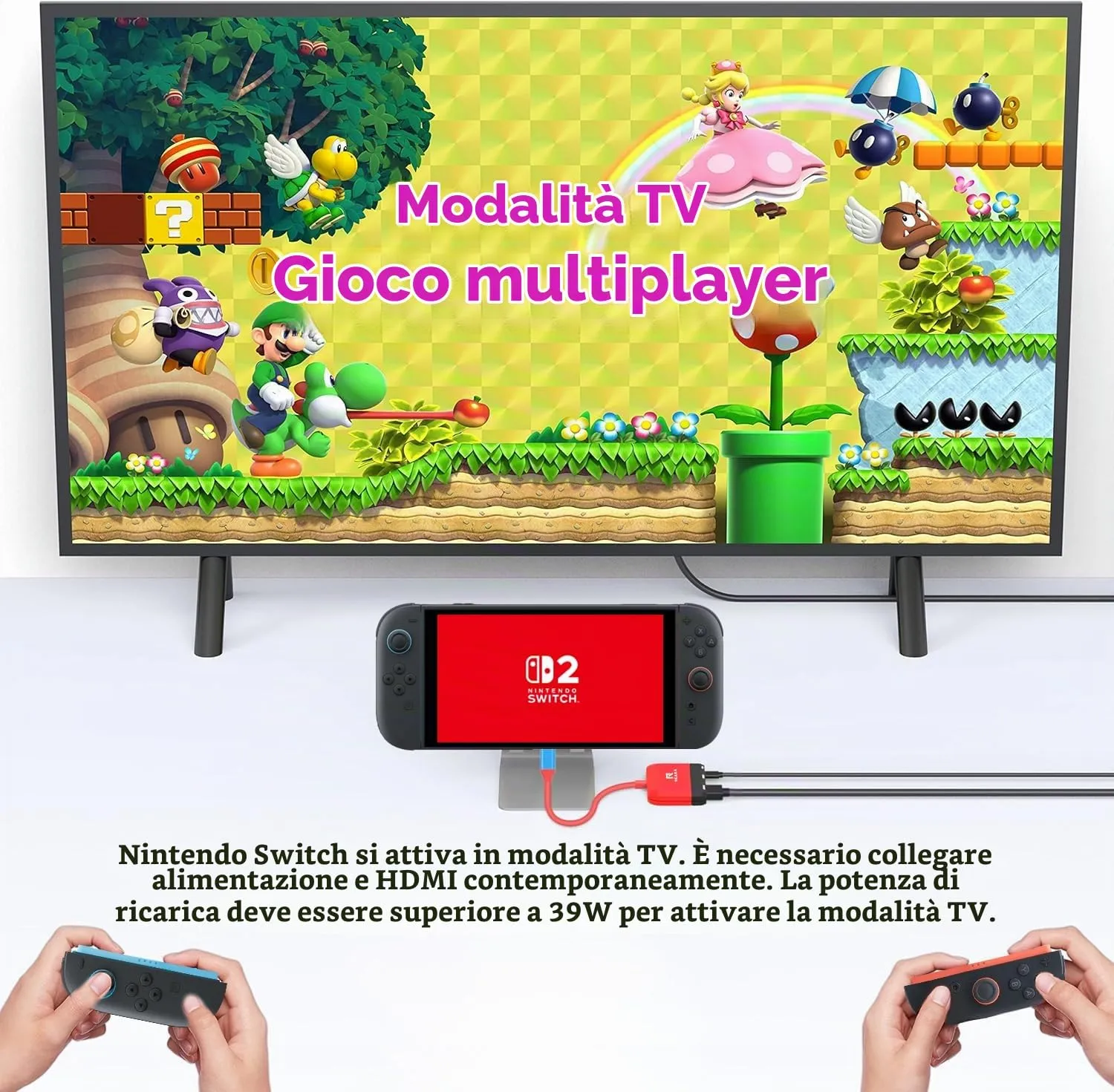 RREAKA Switch Dock per Nintendo Switch OLED, adattatore TV 3 in 1 con HDMI 4K, porta USB 3.0, ricarica tipo C 100W, docking station portatile da viaggio, per Samsung Dex S24, MacBook - immagine 3
