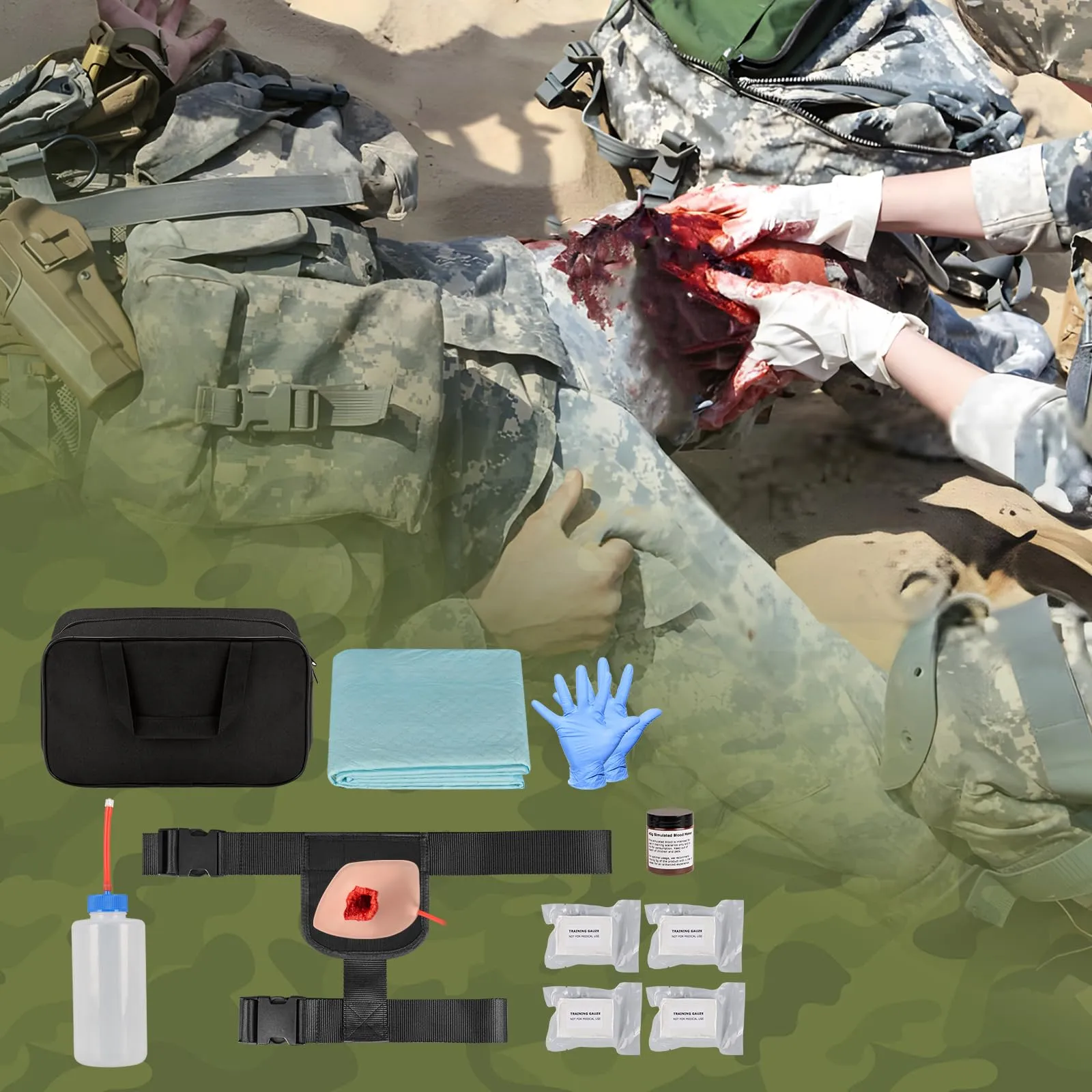 MedEduQuest Kit di allenamento per ferite inguinali, kit di allenamento per l'emostasi, per il controllo del sanguinamento delle ferite giunzionali, per educazione medica di primo soccorso - immagine 7