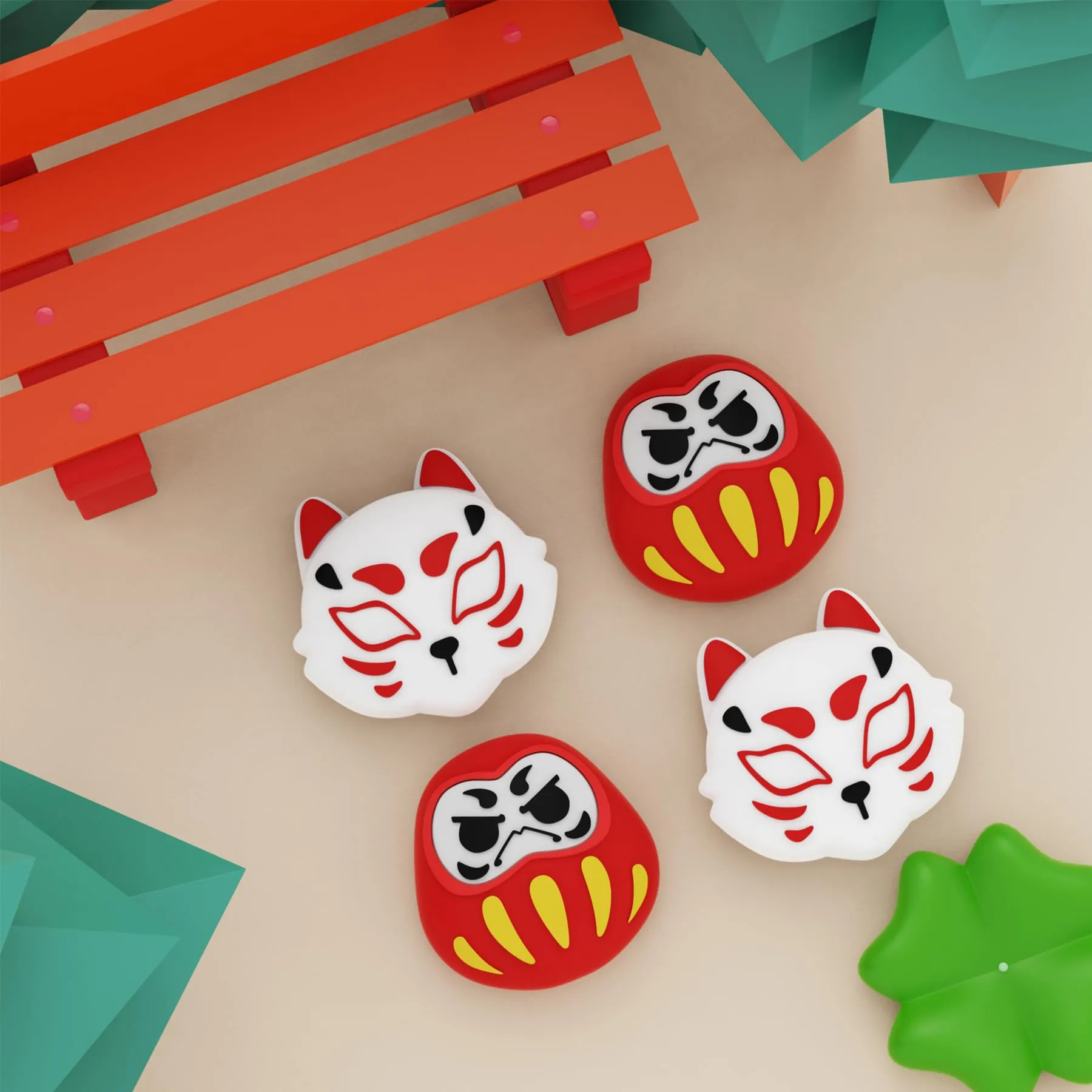 playvital Gommini per Nintendo Switch, Daruma&Kitsune - immagine 2