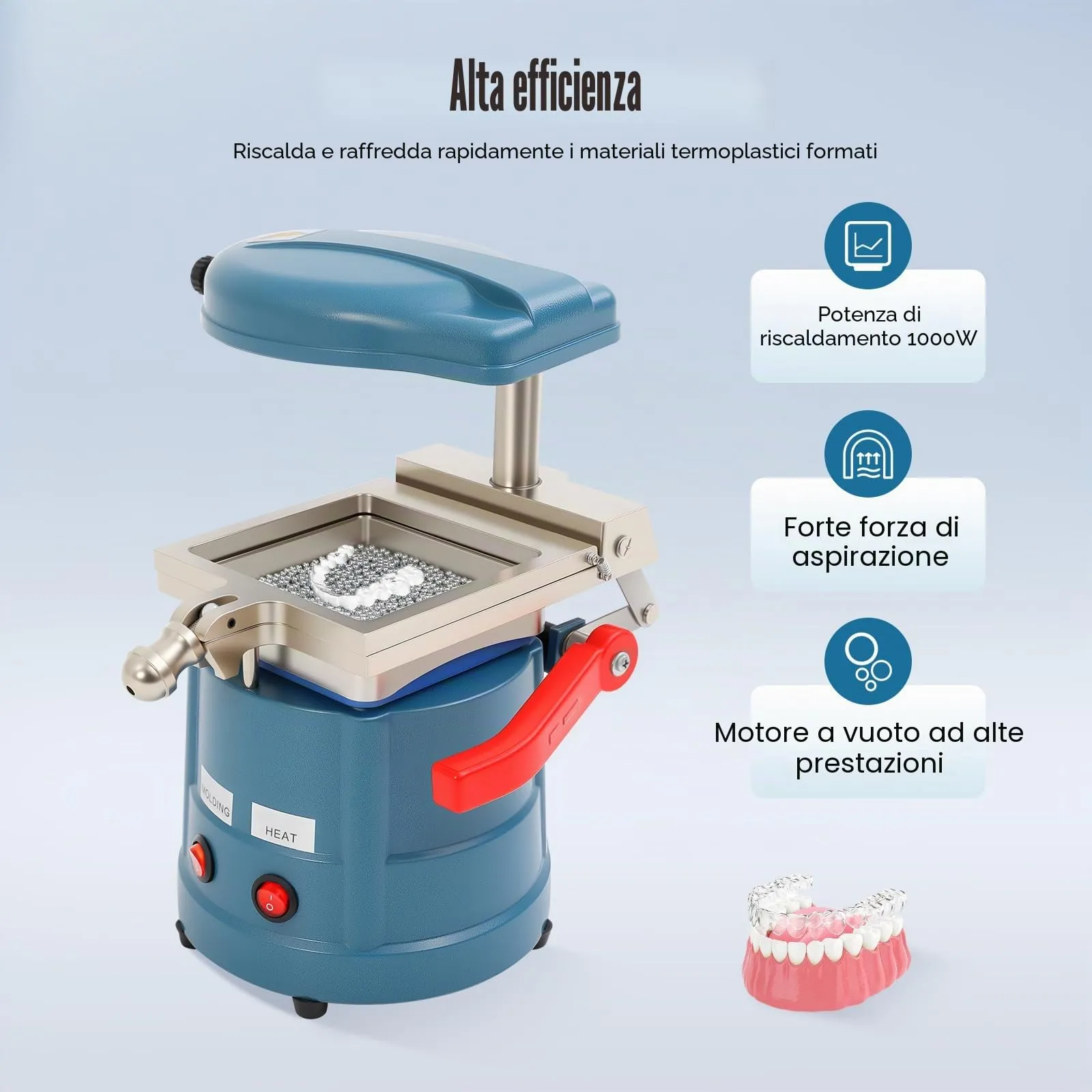 Dental Forming Machine Professionale Laboratorio Dentale Thermoforming 1000W Dental Vuoto Forming Macchina in Lega di Alluminio Termoforming Dentale Macchina per Ospedale, Laboratorio, Casa - immagine 4