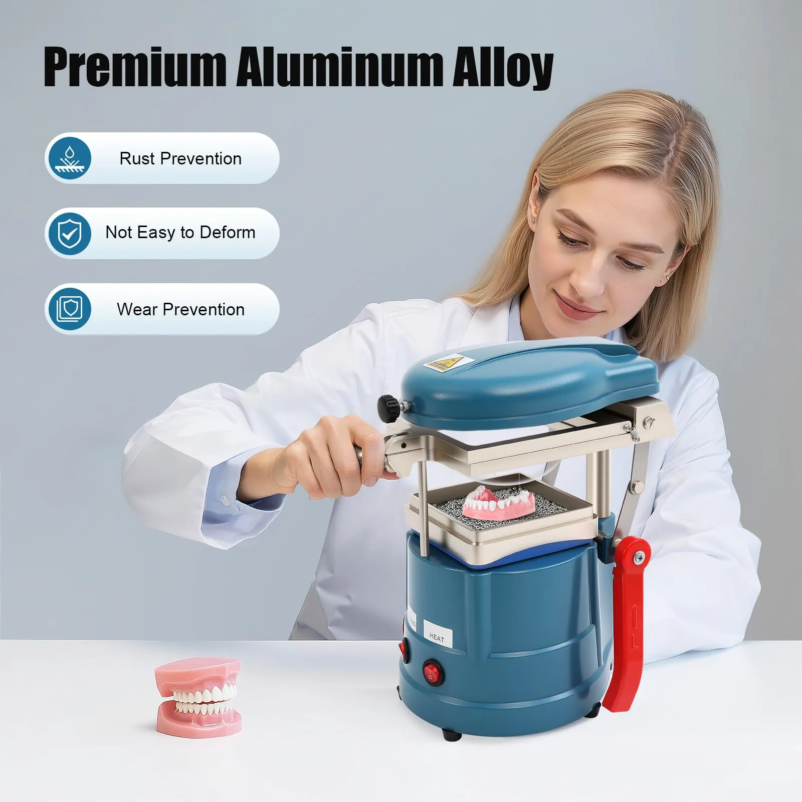 Dental Forming Machine Professionale Laboratorio Dentale Thermoforming 1000W Dental Vuoto Forming Macchina in Lega di Alluminio Termoforming Dentale Macchina per Ospedale, Laboratorio, Casa - immagine 6