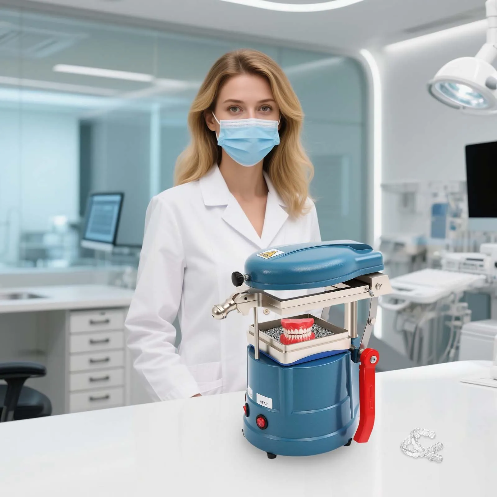 Dental Forming Machine Professionale Laboratorio Dentale Thermoforming 1000W Dental Vuoto Forming Macchina in Lega di Alluminio Termoforming Dentale Macchina per Ospedale, Laboratorio, Casa - immagine 9