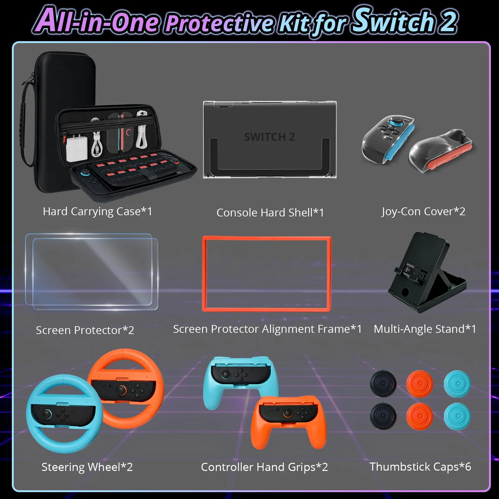 Teyomi Kit di Accessori 19 in 1 Compatibile con Nintendo Switch 2 - immagine 2