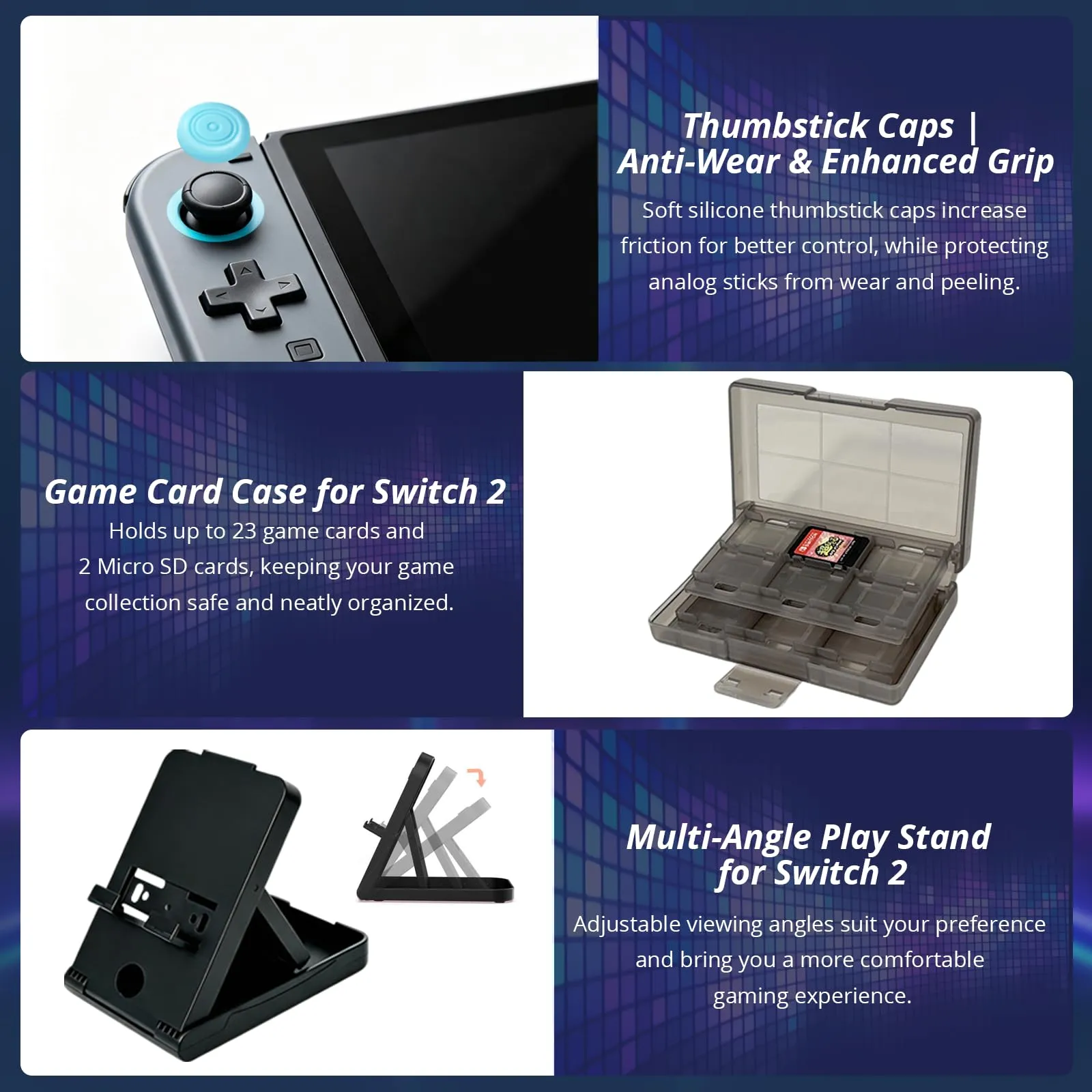 Teyomi Kit di Accessori 19 in 1 Compatibile con Nintendo Switch 2 - immagine 7
