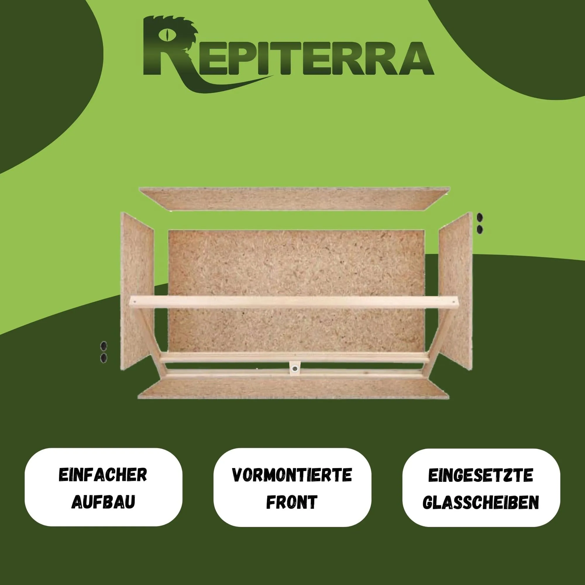 Terrario per lucertole di serpenti gechi - ventilazione laterale 60x30x30x30 cm - rettili - immagine 3