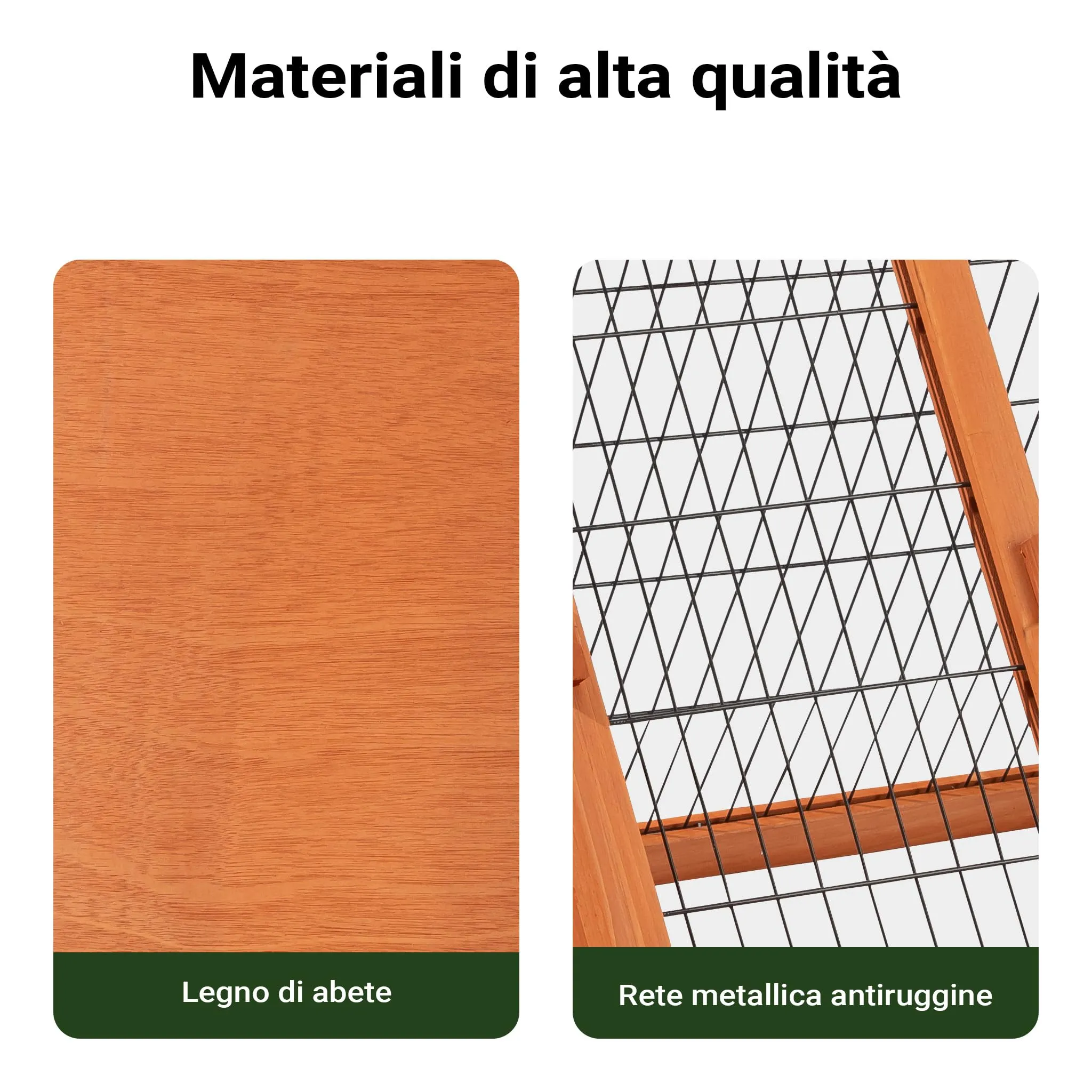 Conigliera triangolare con 2 porte e recinto esterno, per conigli lepri piccoli animali - immagine 7