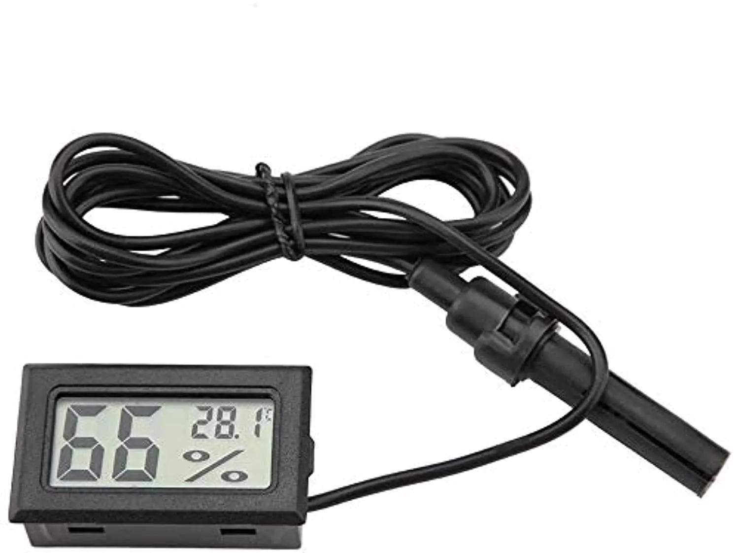 DollaTek Igrometro termometro Digitale LCD 2 in 1 con Esterno per rettili Acquario Incubatore Uccelli - Nero - immagine 1