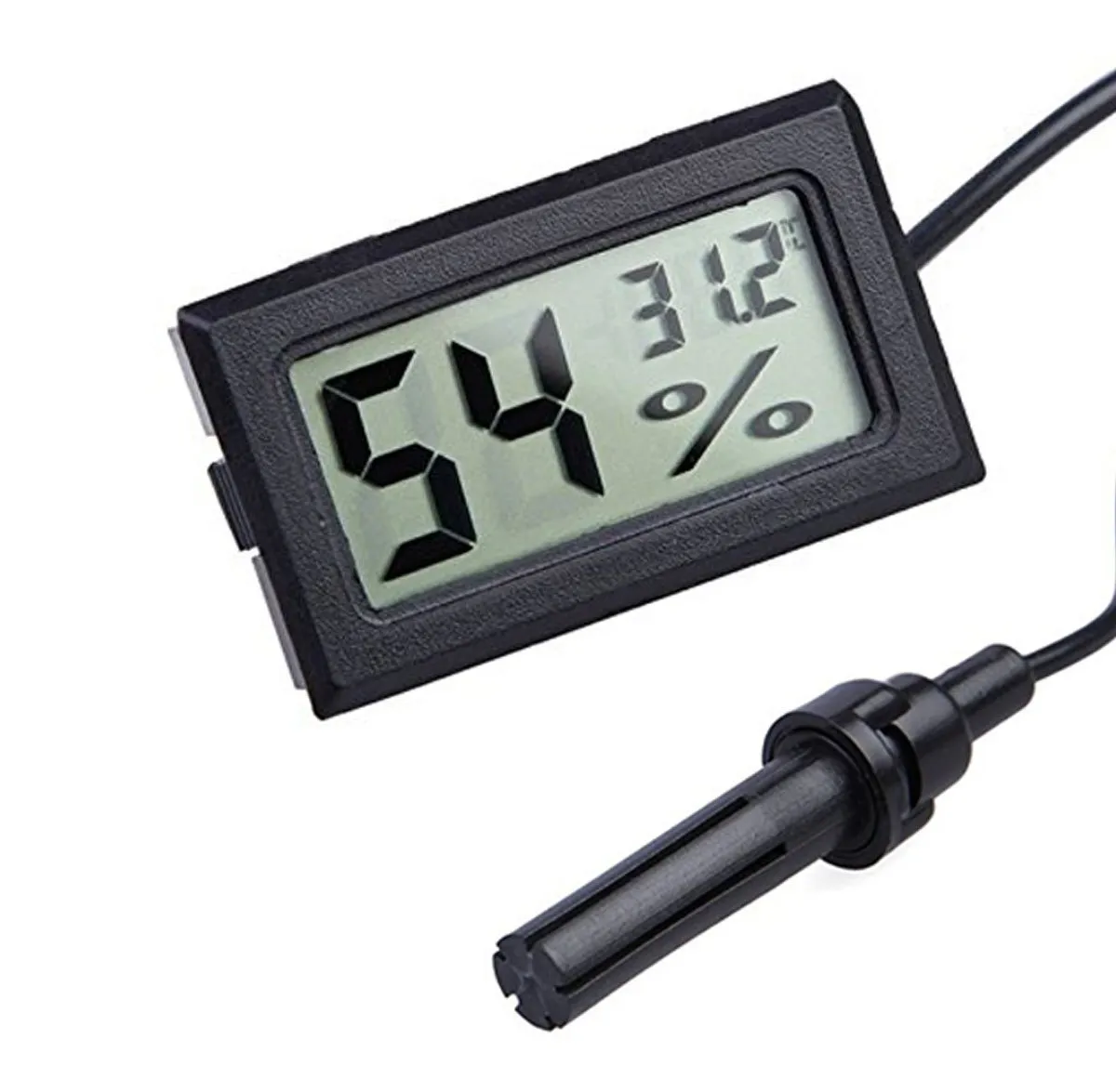 DollaTek Igrometro termometro Digitale LCD 2 in 1 con Esterno per rettili Acquario Incubatore Uccelli - Nero - immagine 2