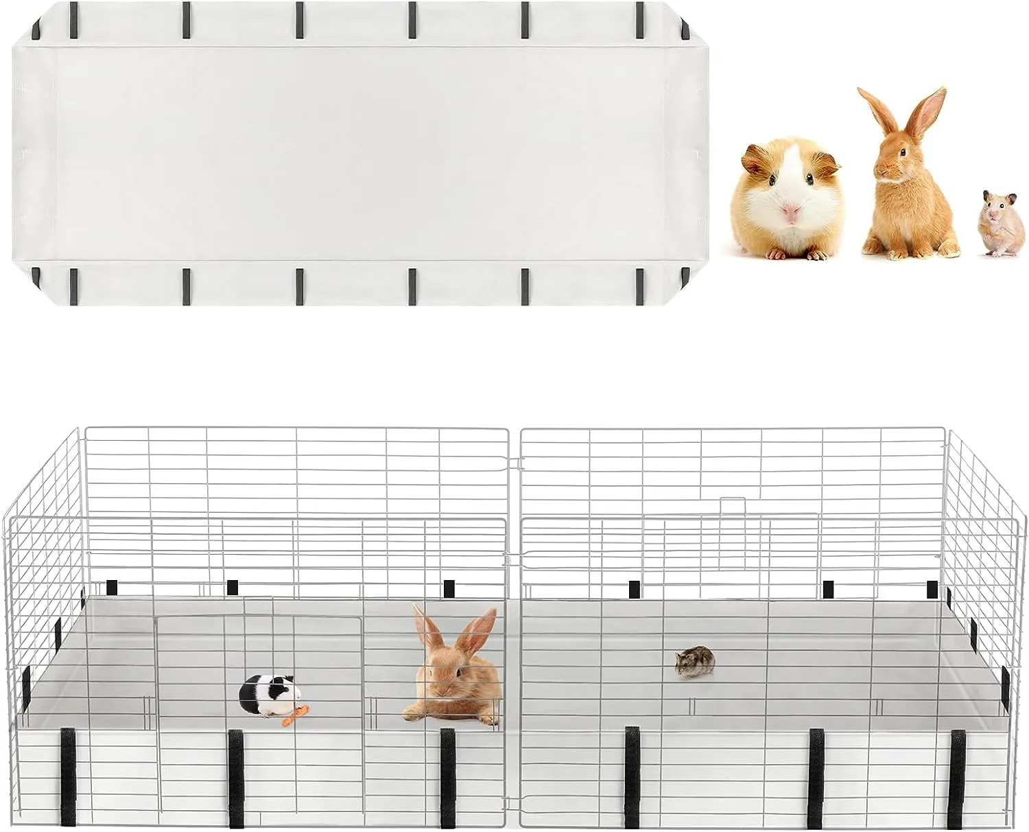Mfsdai Impermeabile Oxford Tessuto Habitat per Guinea Pig Pet Cage(Gabbia Non Inclusa),Guinea Pig lettiera Gabbie Liner per Fai da Te Gabbia per Animali di Piccole Dimensioni,Lavabile Pipi Pads L - immagine 1