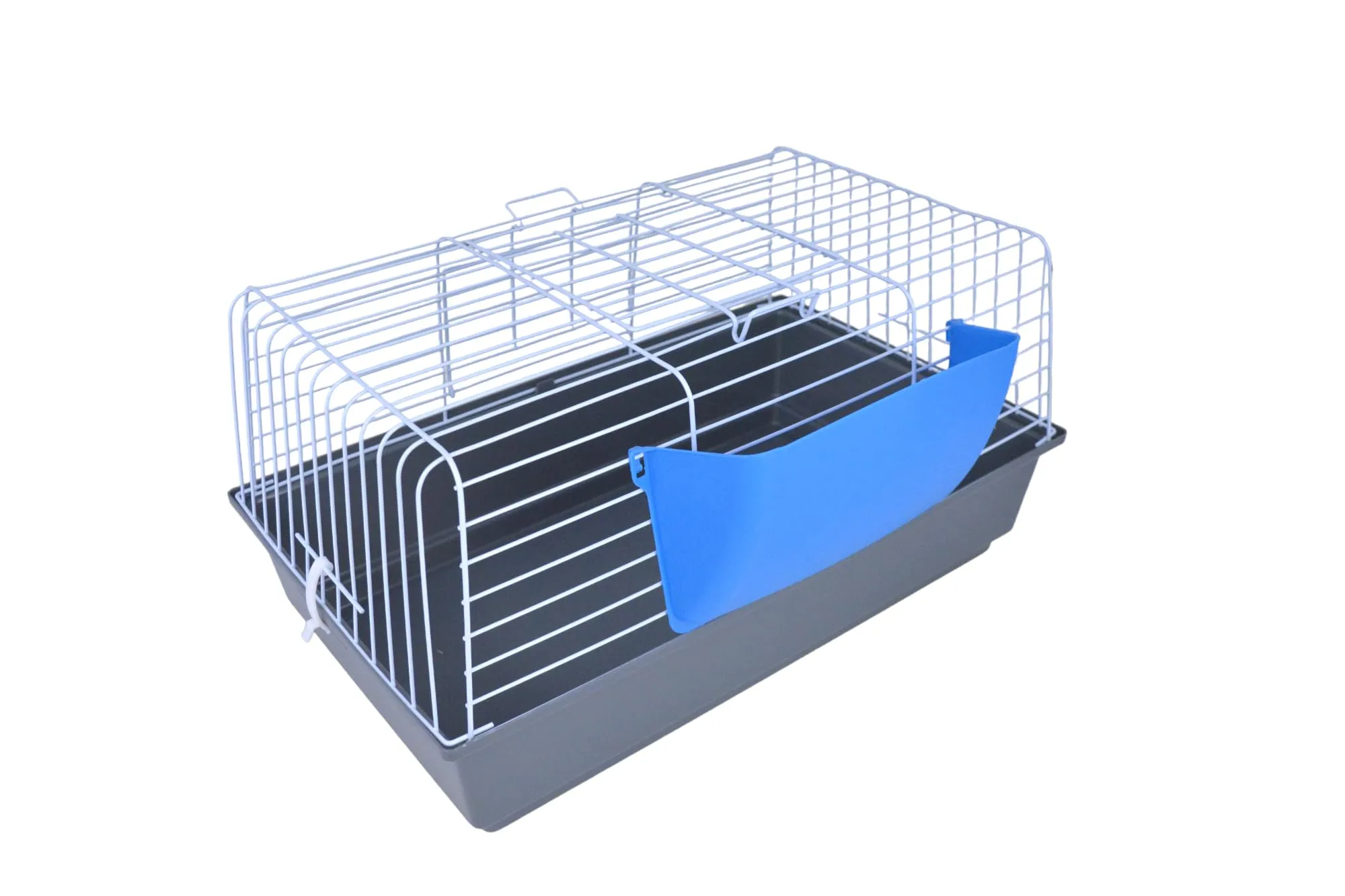 Pet's Solution - Gabbia per Coniglio Nano, Porcellini d'India e Cavie con Portafieno e Doppia Apertura - Grigio - immagine 2