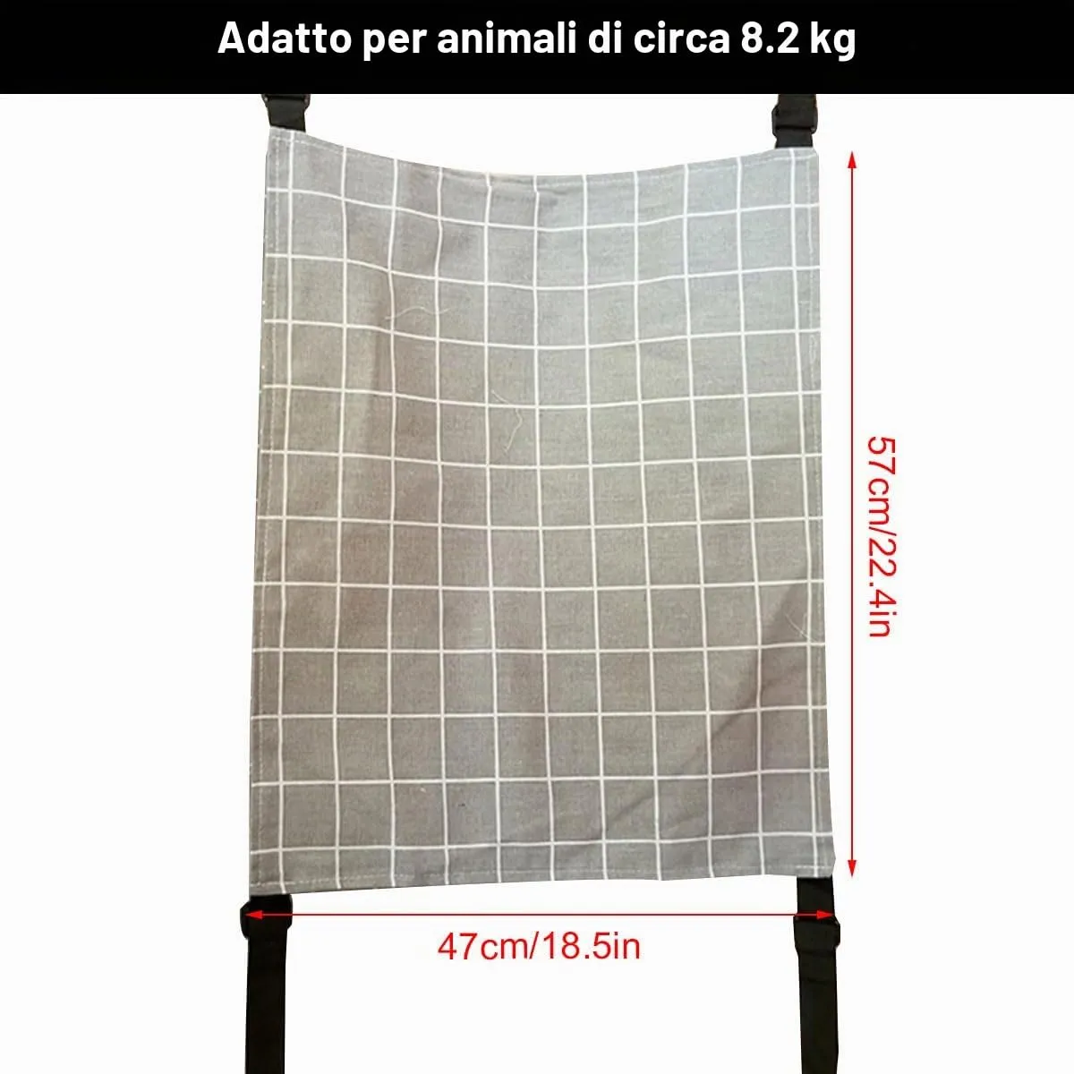 Amaca per gatti con supporto regolabile, adatta per animali domestici con peso non superiore a 9 kg (57 x 47 cm) - immagine 6