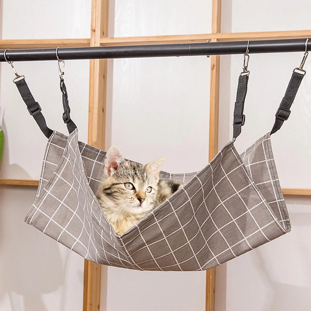 Amaca per gatti con supporto regolabile, adatta per animali domestici con peso non superiore a 9 kg (57 x 47 cm) - immagine 7