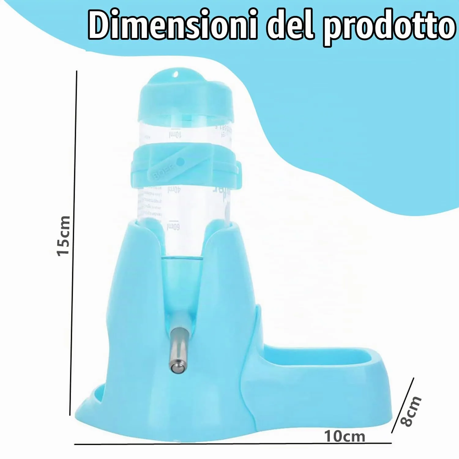 Norhogo 1 Pezzi Distributore automatico di acqua e cibo per criceti, 80 ml - immagine 2