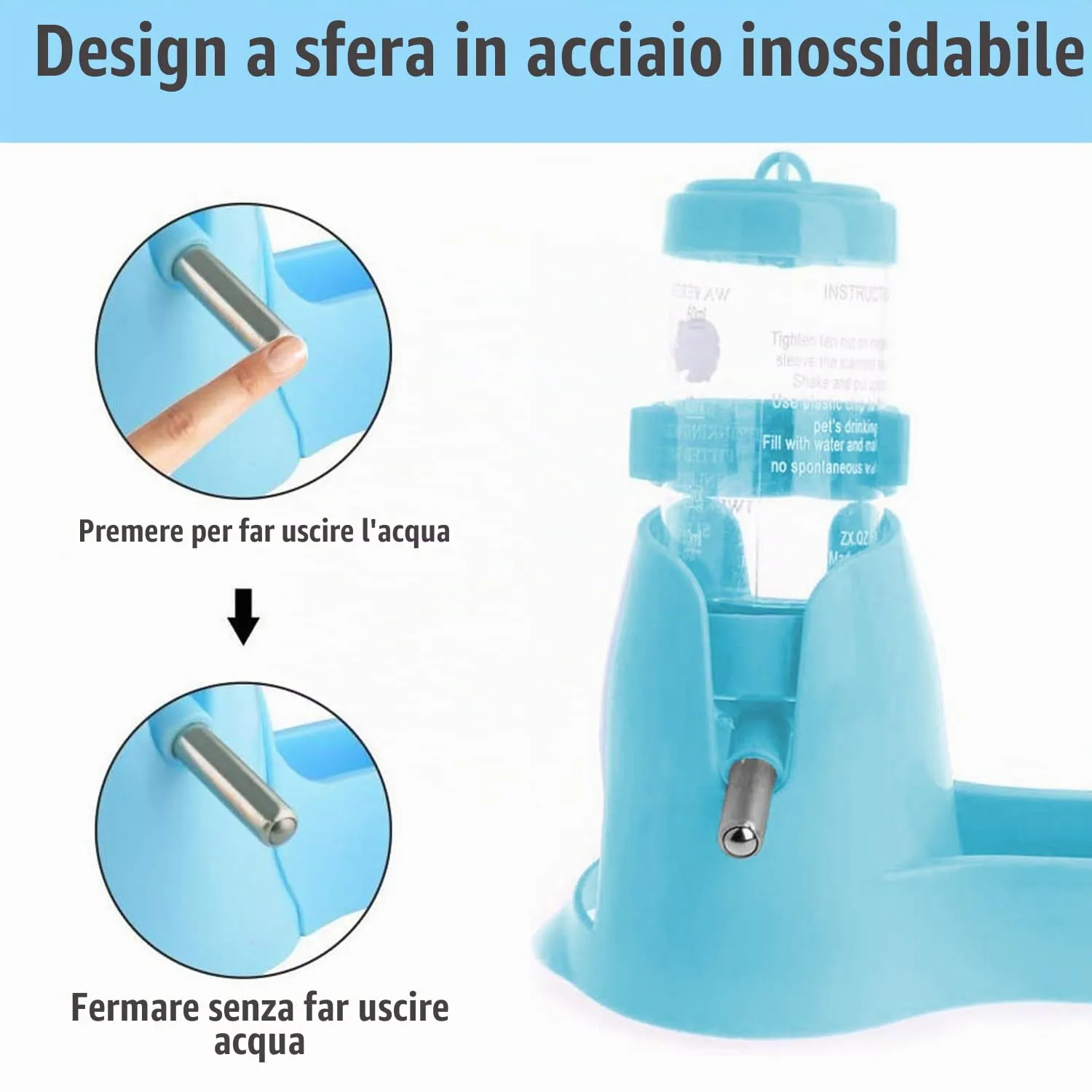 Norhogo 1 Pezzi Distributore automatico di acqua e cibo per criceti, 80 ml - immagine 6