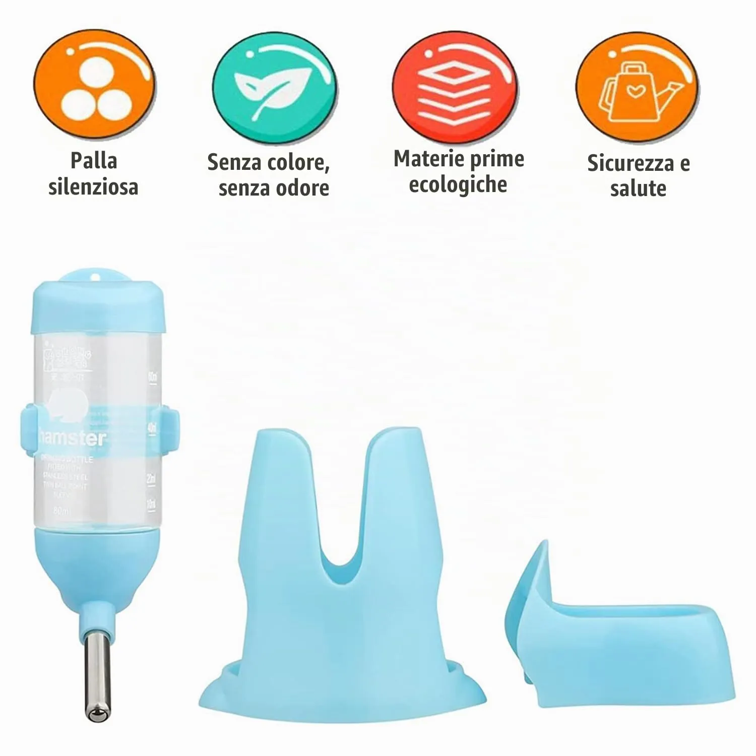Norhogo 1 Pezzi Distributore automatico di acqua e cibo per criceti, 80 ml - immagine 7