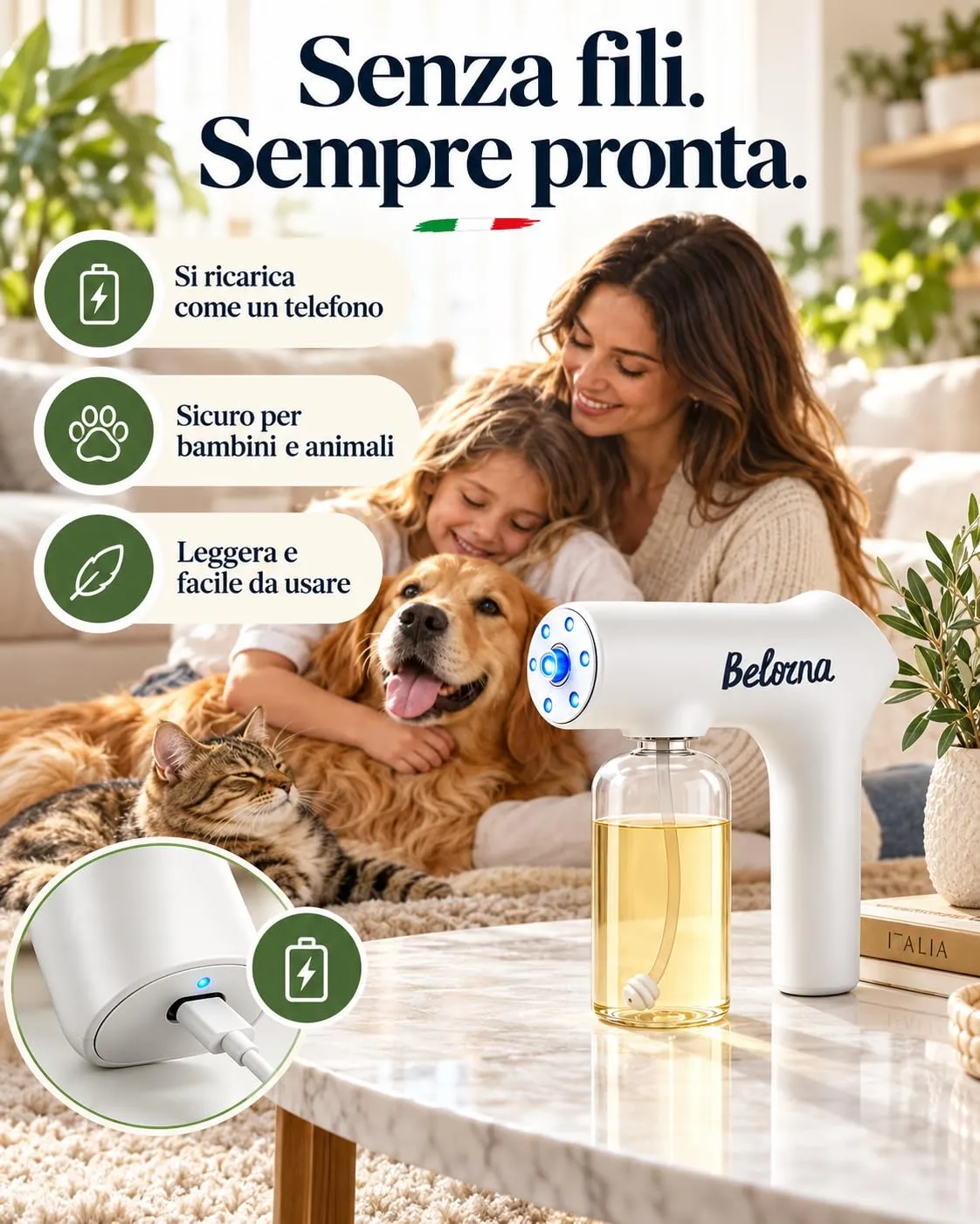 Belorna Pistola Antiodori per Animali Nebulizzatore Ricaricabile - immagine 6